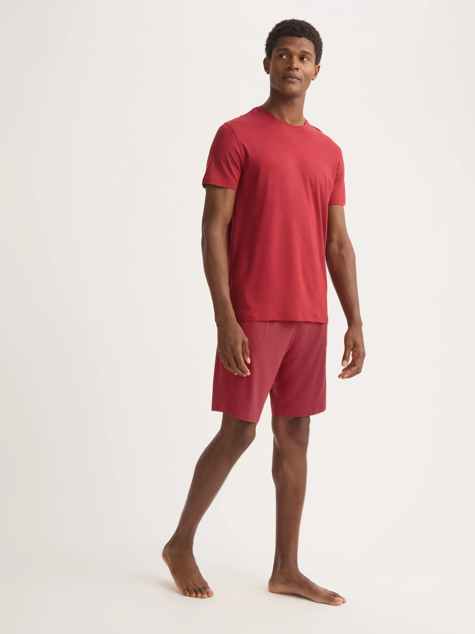 Men's Lounge Shorts Basel Micro Modal Stretch Rustic Red - Image 2