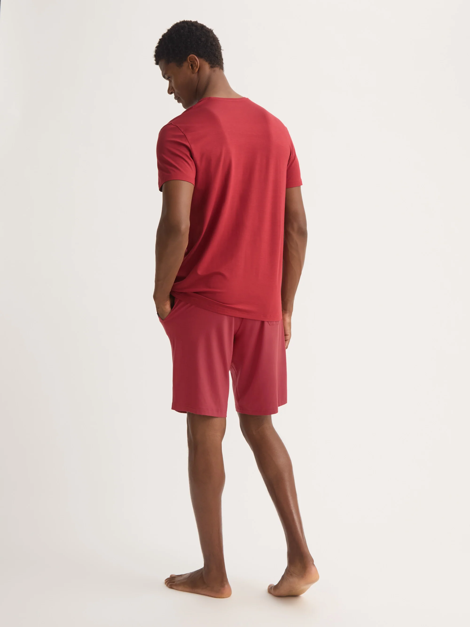 Men's Lounge Shorts Basel Micro Modal Stretch Rustic Red - Image 3