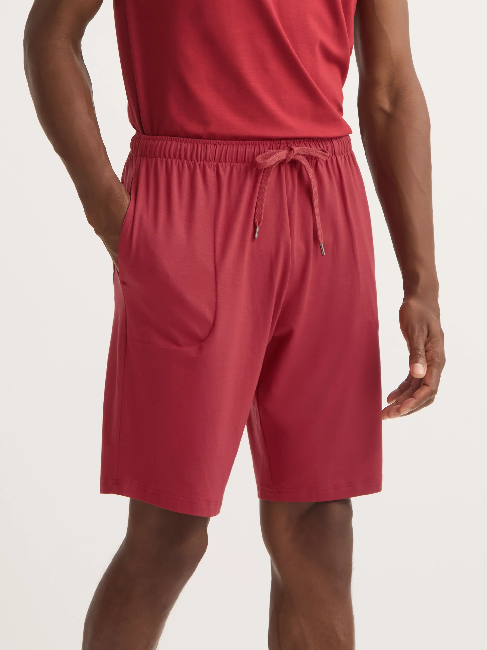 Men's Lounge Shorts Basel Micro Modal Stretch Rustic Red - Image 4