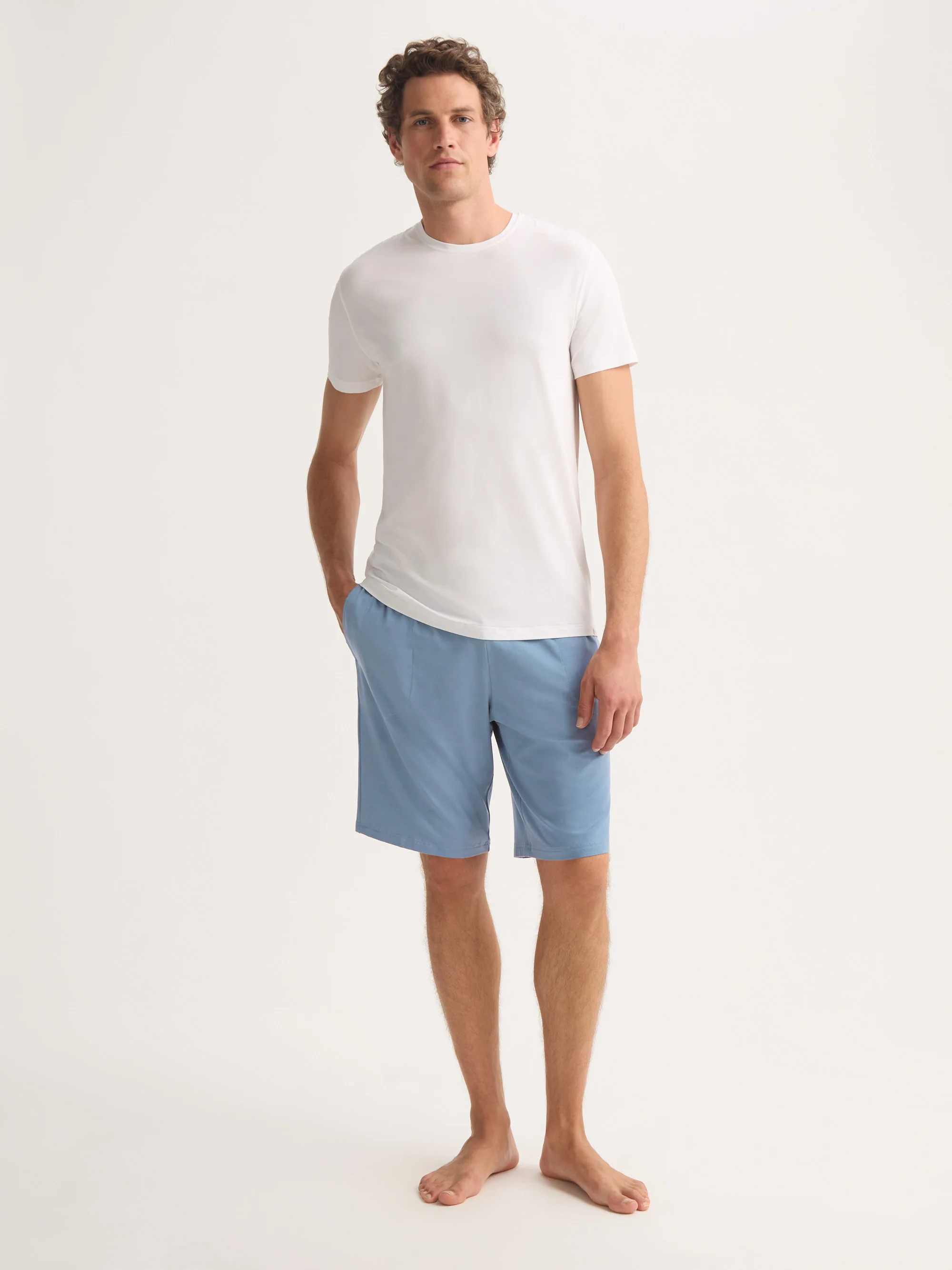 Men's Lounge Shorts Basel Micro Modal Stretch Storm Blue - Image 2