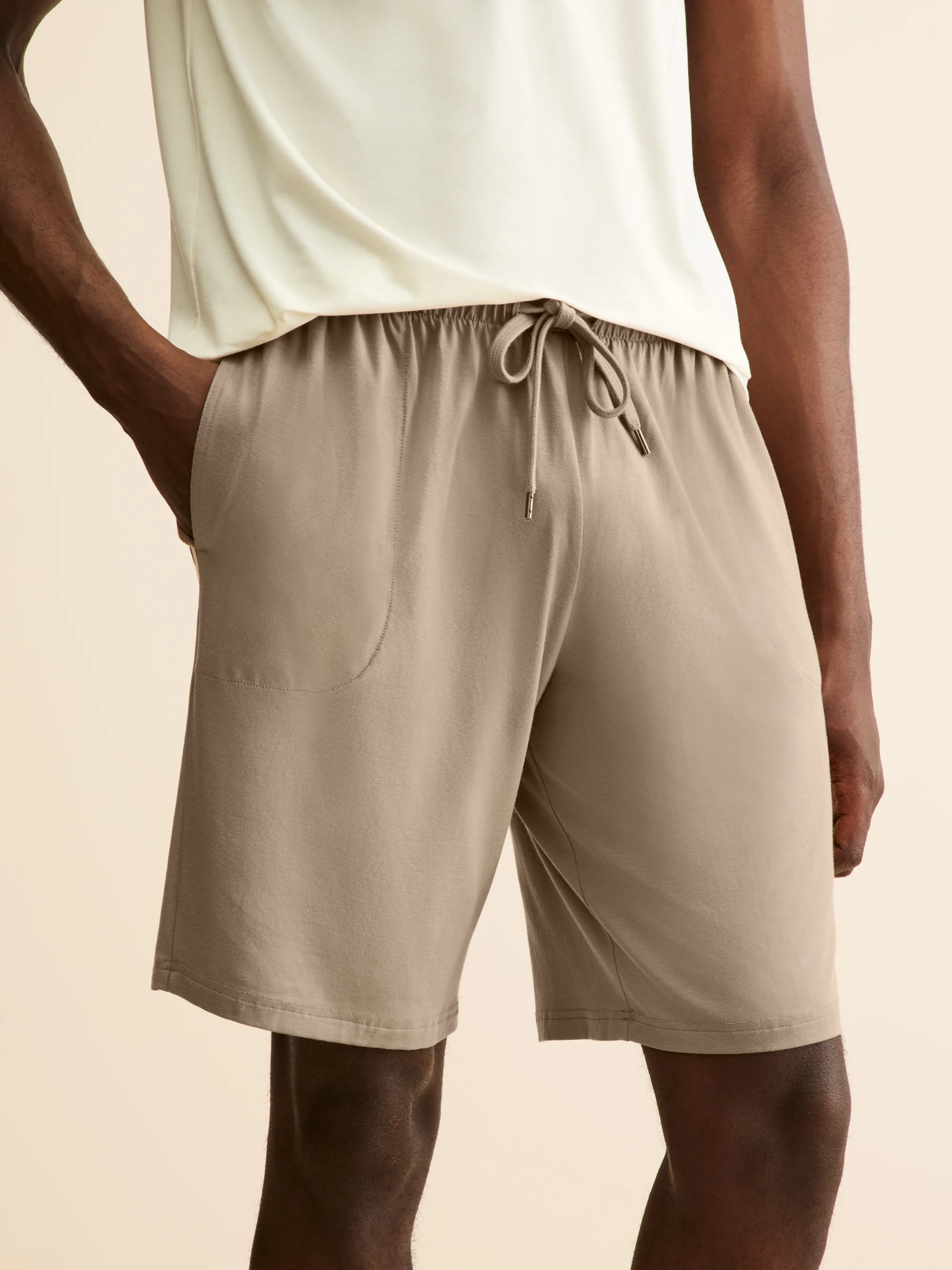 Men's Lounge Shorts Basel Micro Modal Stretch Taupe - Image 7