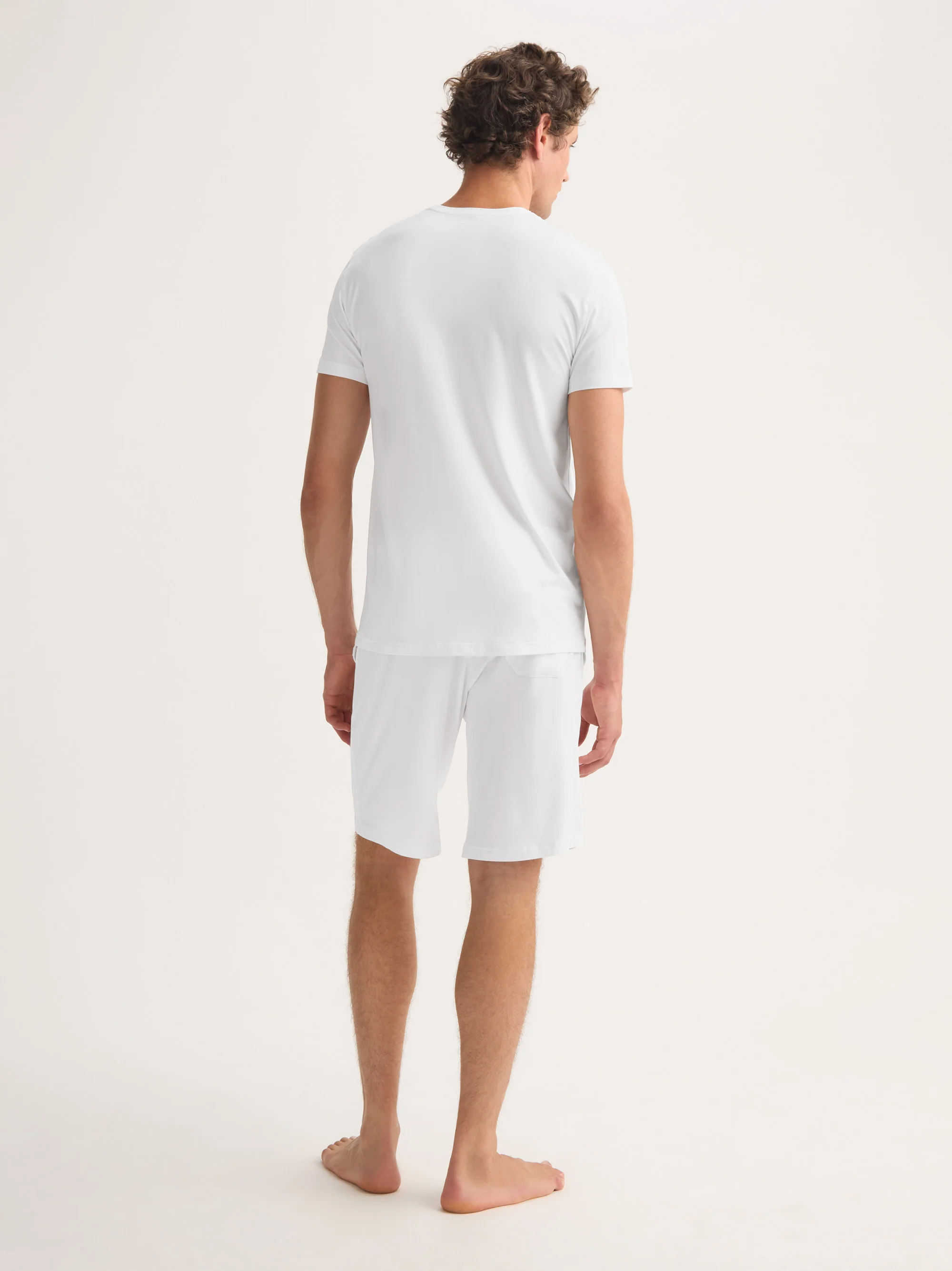 Men's Lounge Shorts Basel Micro Modal Stretch White - Image 4