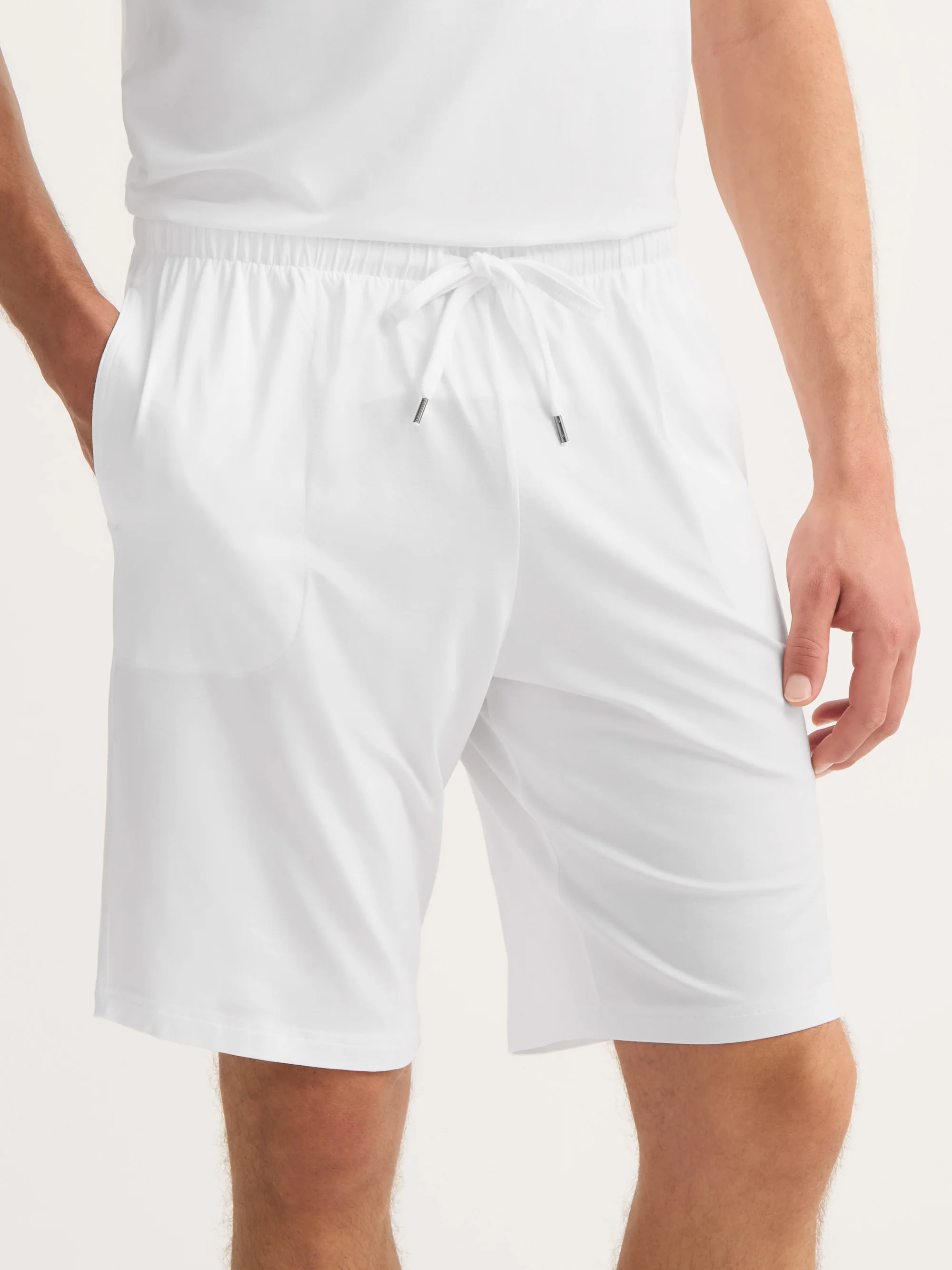 Men's Lounge Shorts Basel Micro Modal Stretch White - Image 6