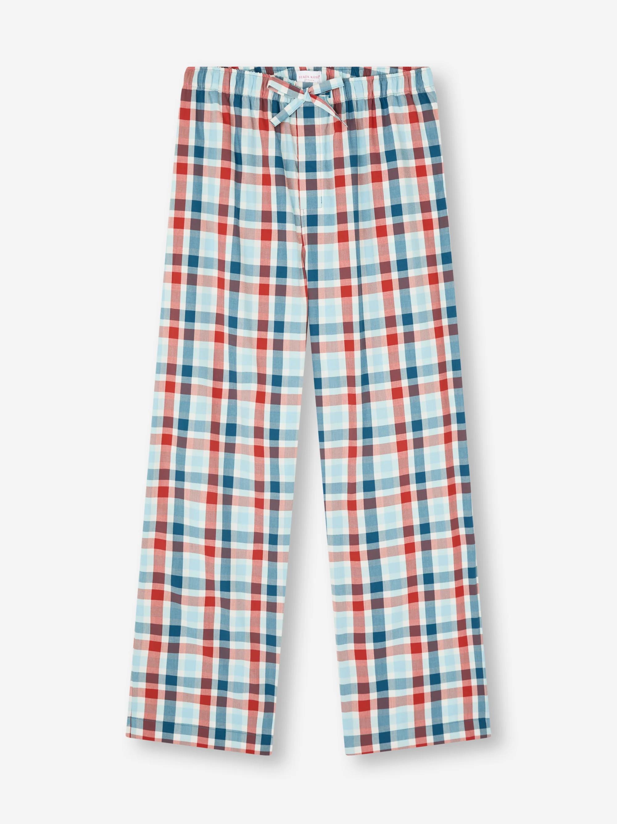 Men's Lounge Trousers Barker Cotton Teal & Red Check - Image 5