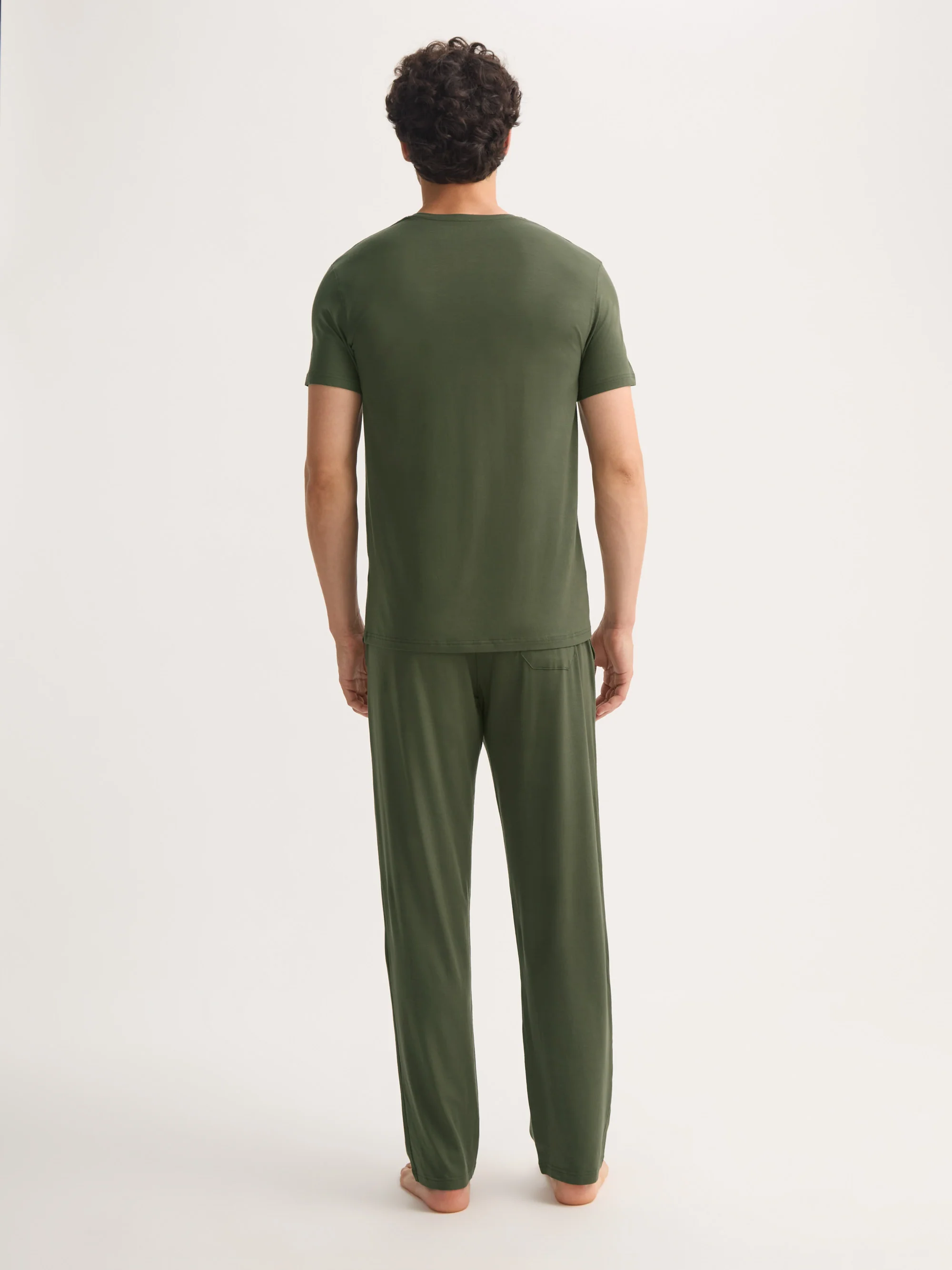 Men's Lounge Trousers Basel Micro Modal Stretch Evergreen - Image 3