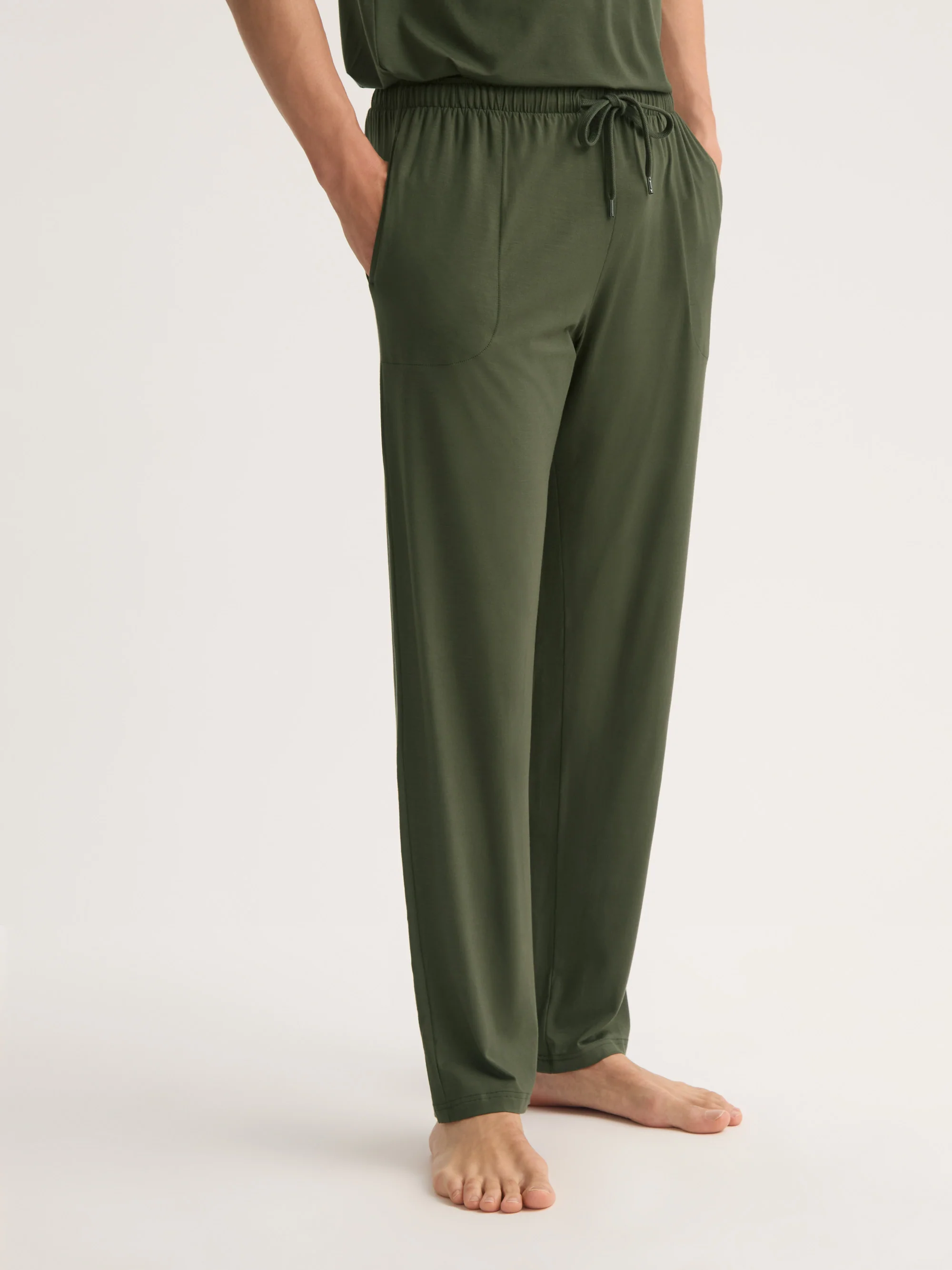 Men's Lounge Trousers Basel Micro Modal Stretch Evergreen - Image 4