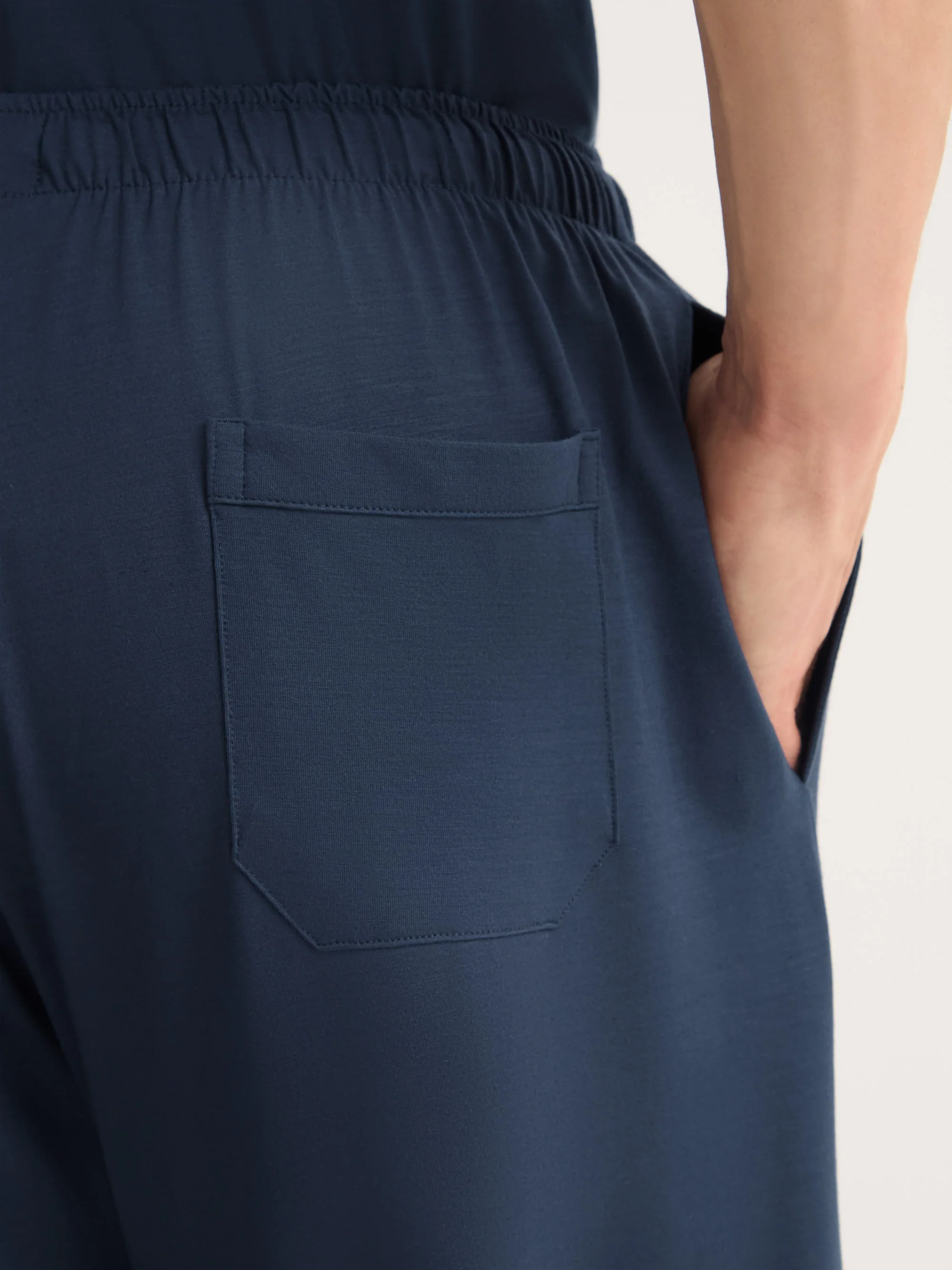 Men's Lounge Trousers Basel Micro Modal Stretch Navy - Image 6