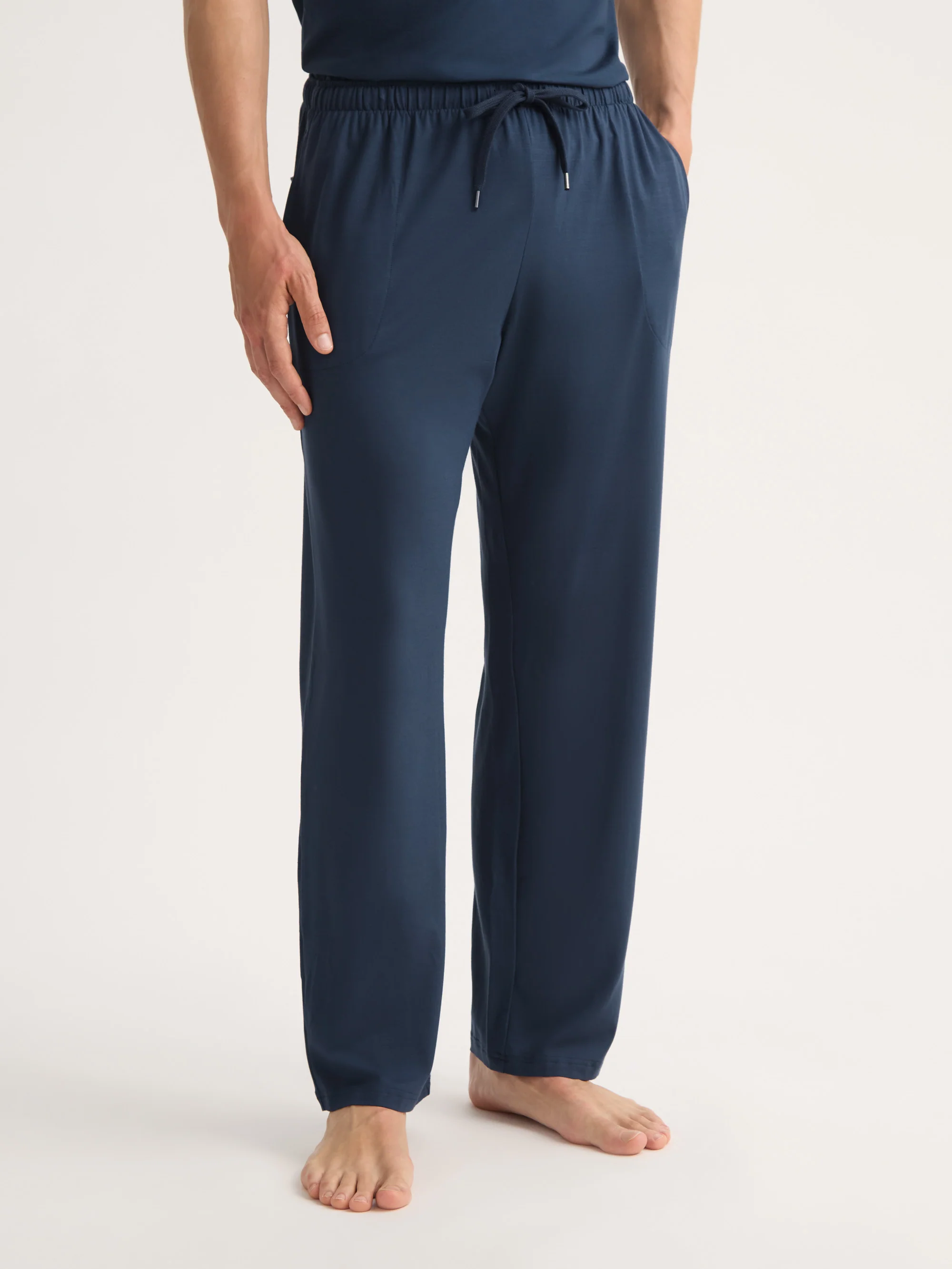 Men's Lounge Trousers Basel Micro Modal Stretch Navy - Image 7