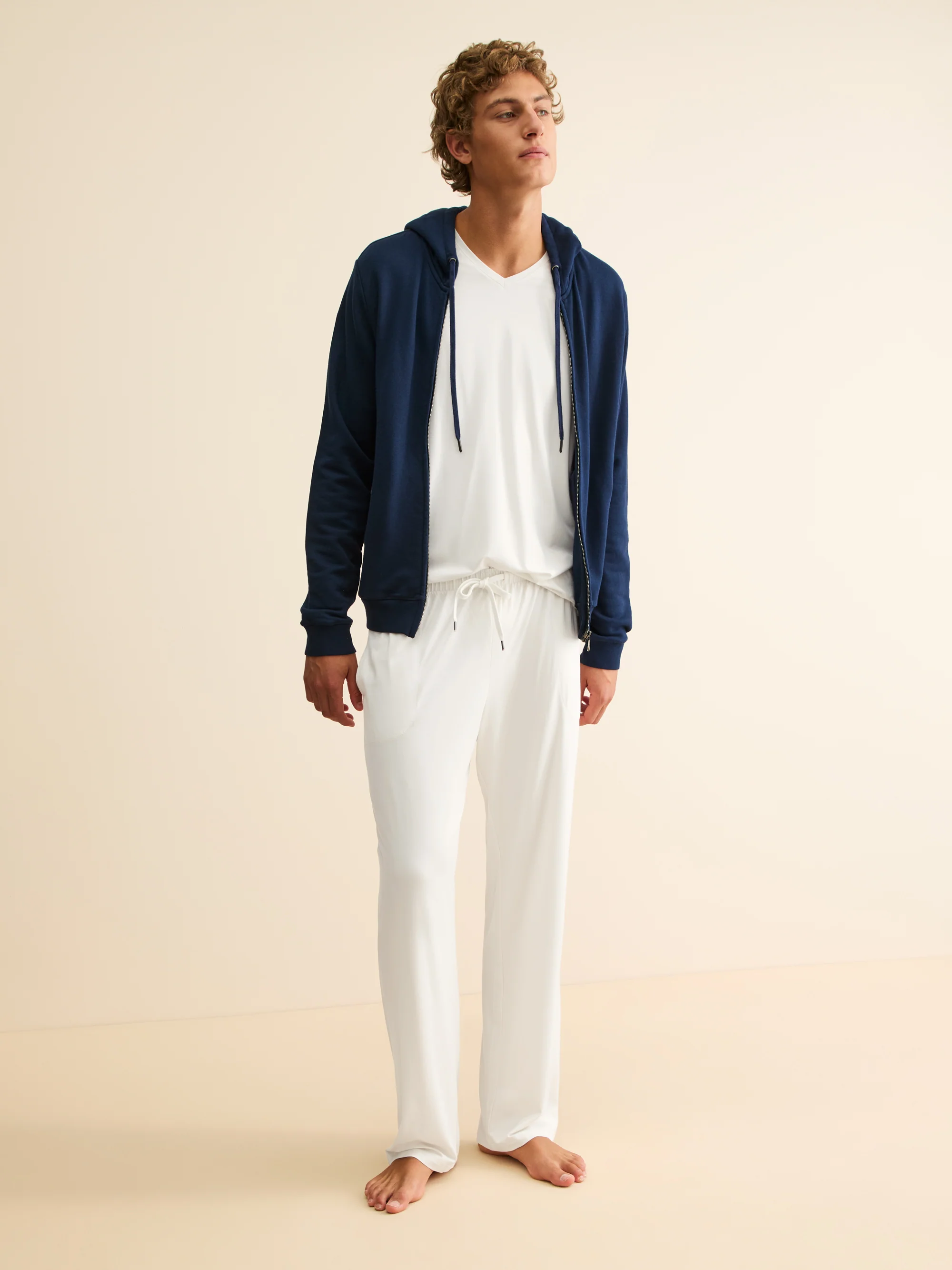 Men's Lounge Trousers Basel Micro Modal Stretch Vanilla - Image 3