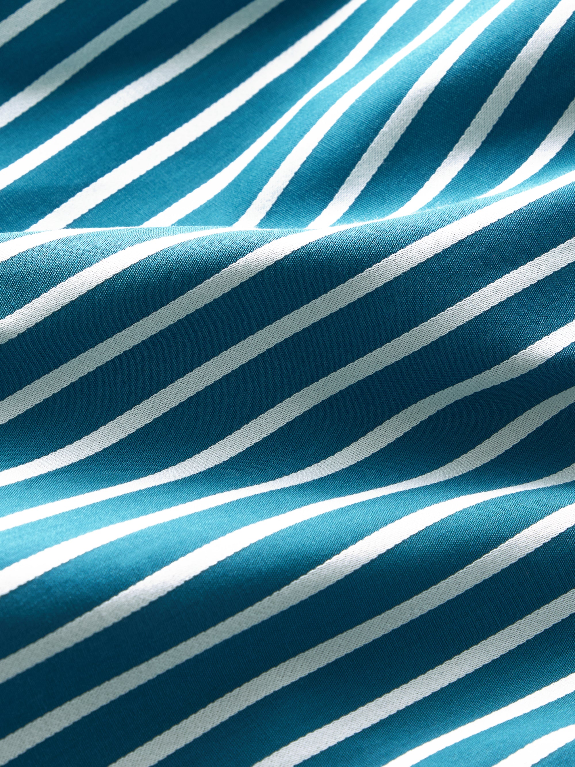Men's Lounge Trousers Royal Cotton Teal & White Stripe - Image 7