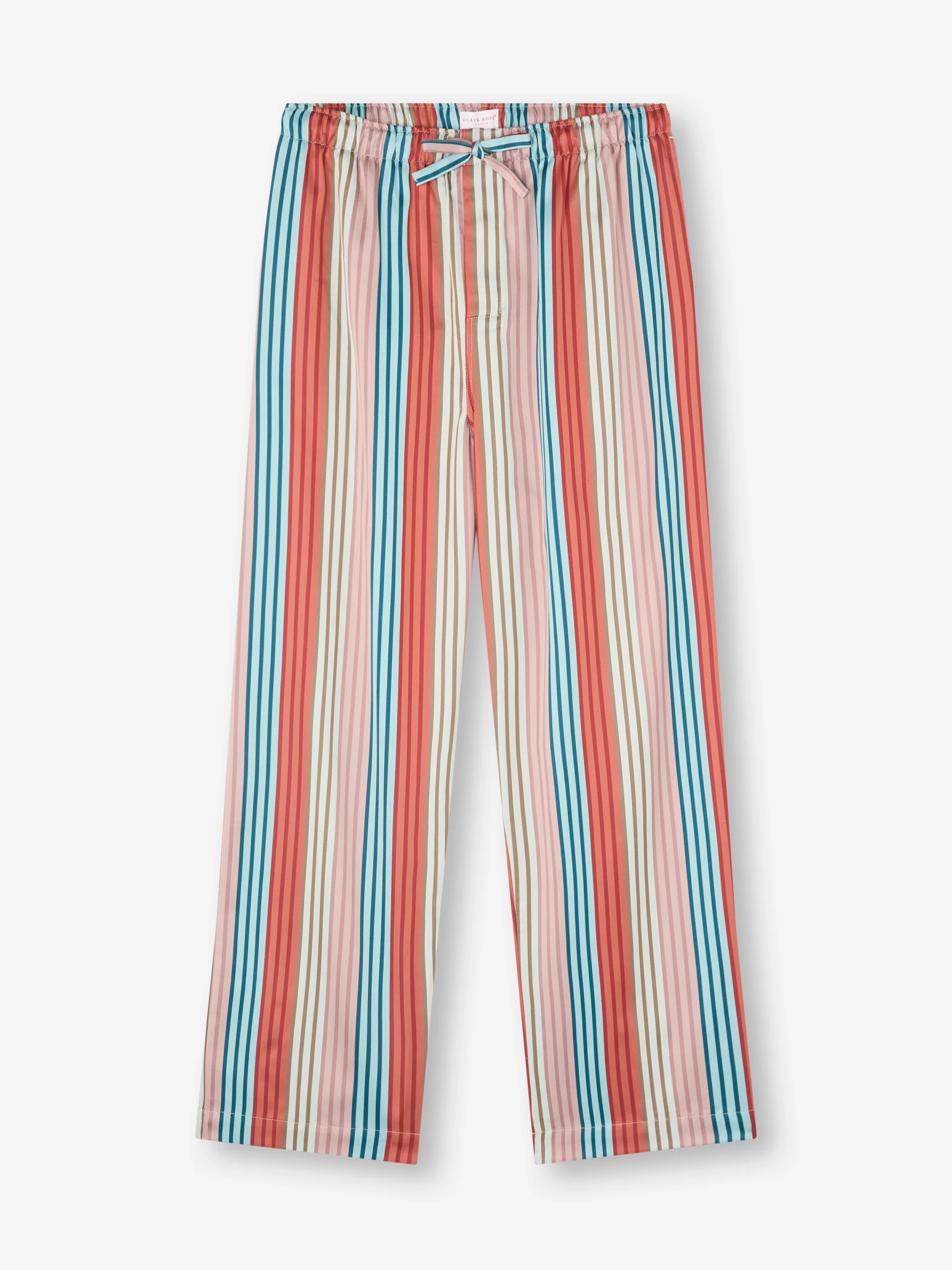 Men's Lounge Trousers Wellington Cotton Satin Multi Stripe - Image 5