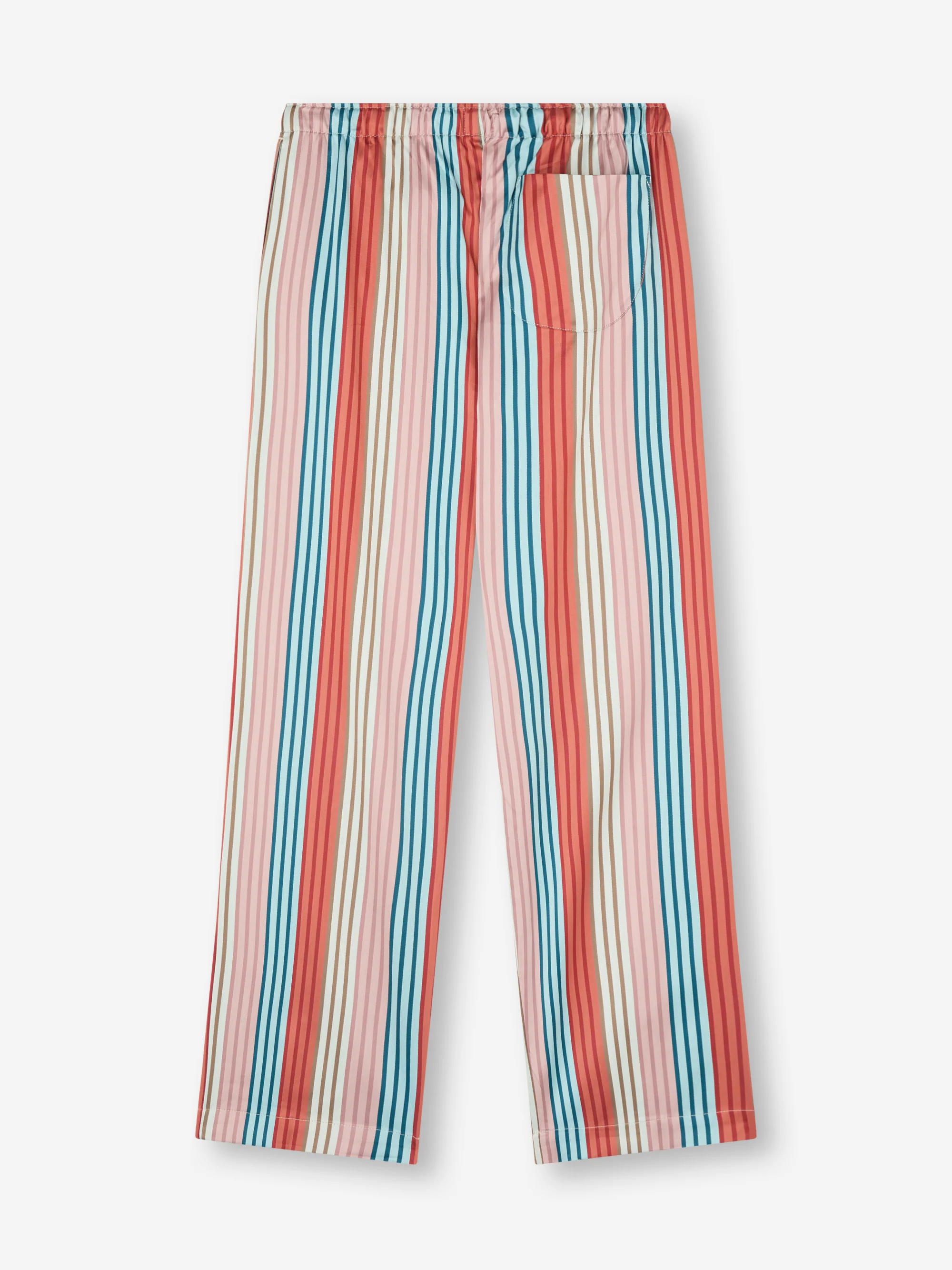 Men's Lounge Trousers Wellington Cotton Satin Multi Stripe - Image 6