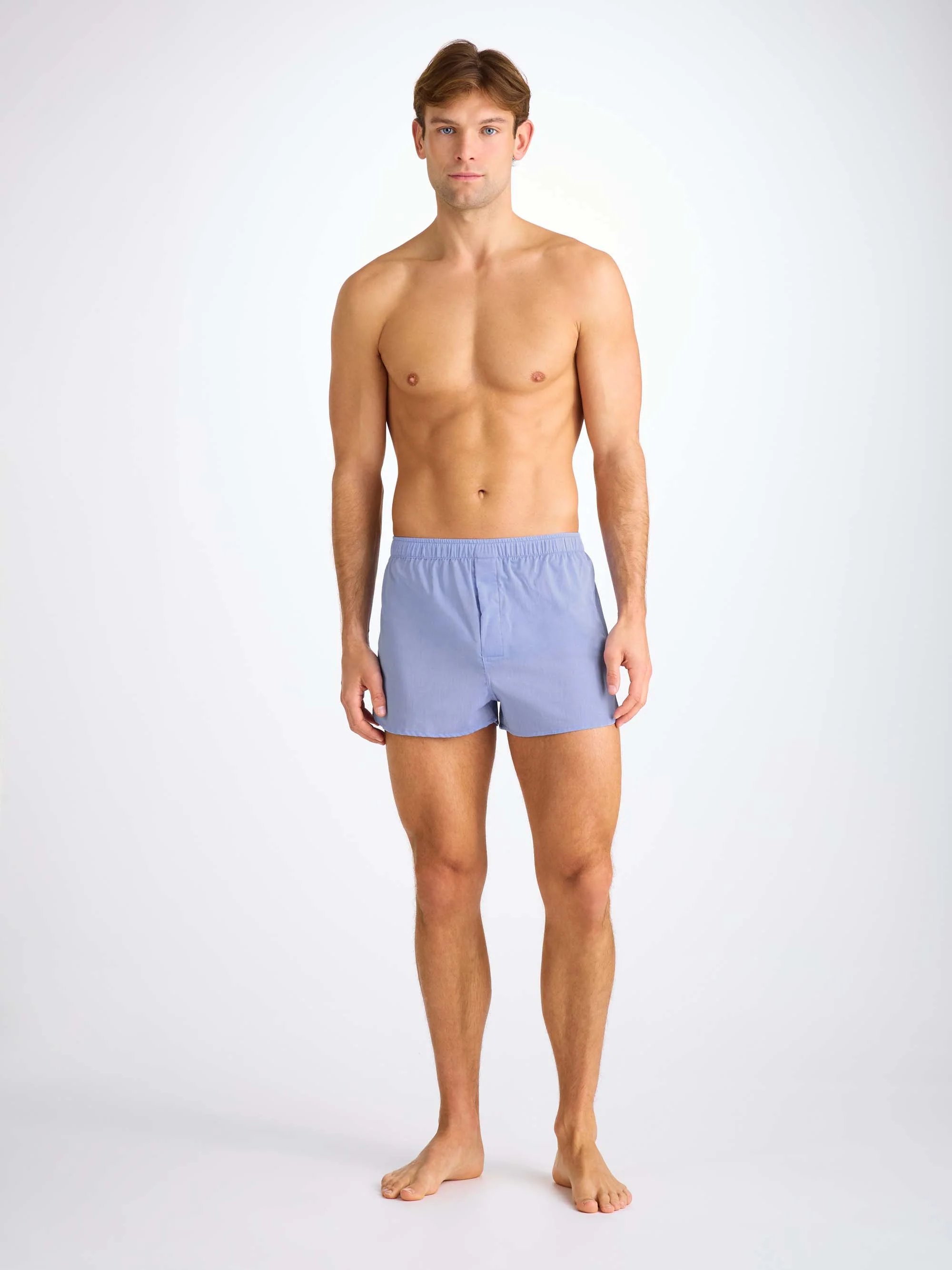 Men's Modern Fit Boxers Amalfi Cotton Batiste Blue - Image 3