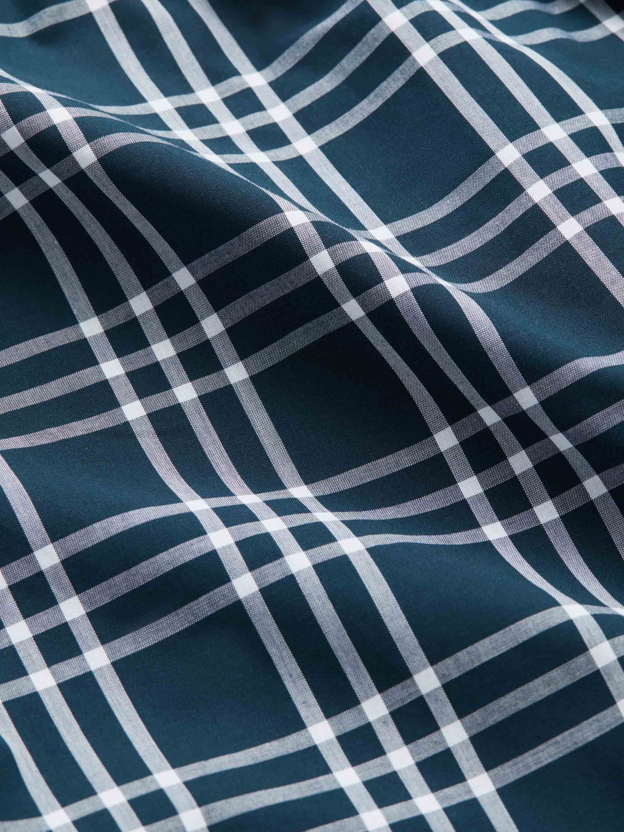 Men's Modern Fit Boxers Barker Cotton French Blue & White Check - Image 4