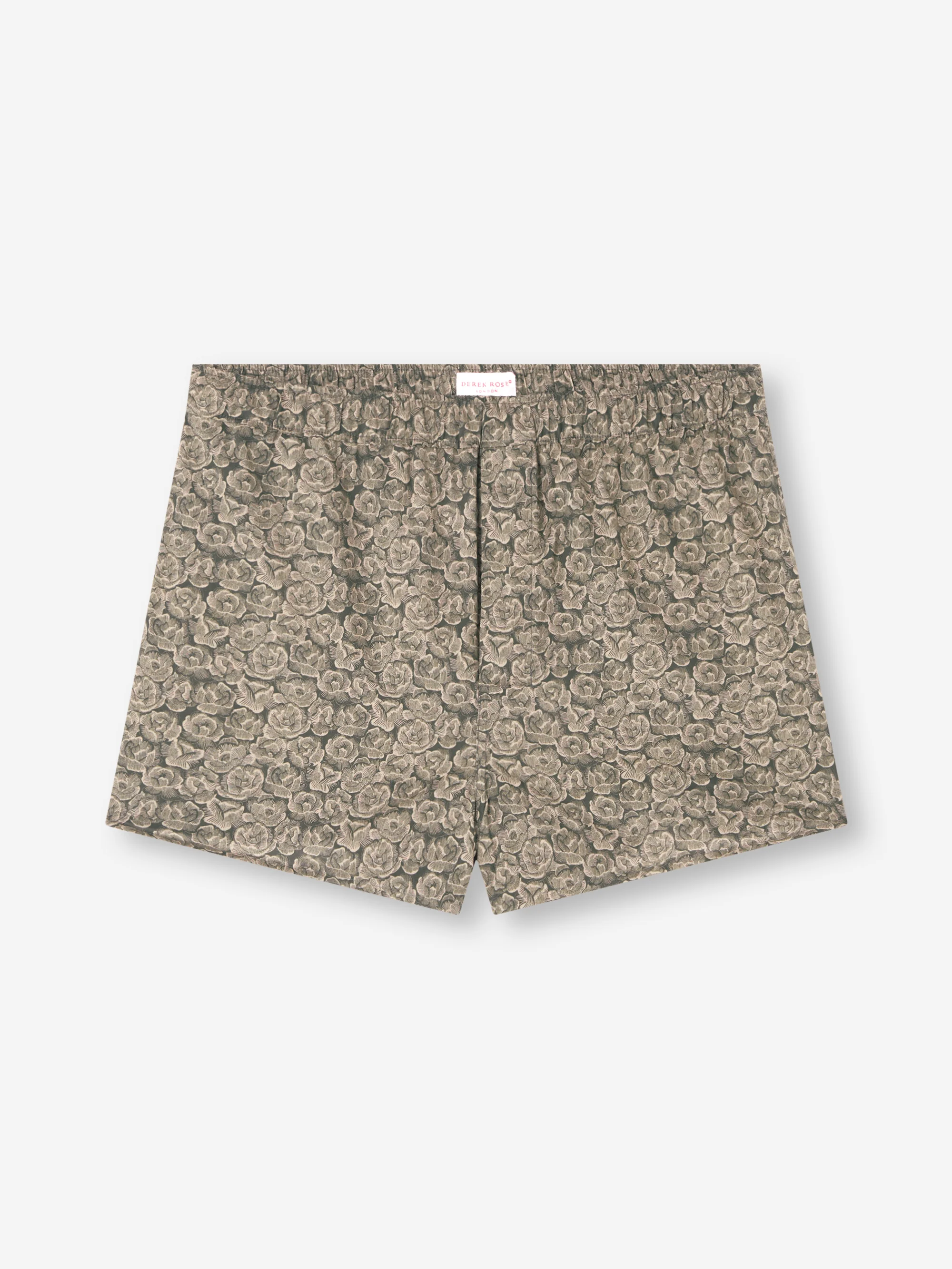 Men's Modern Fit Boxers Cotton Batiste Camo Green Rose Print