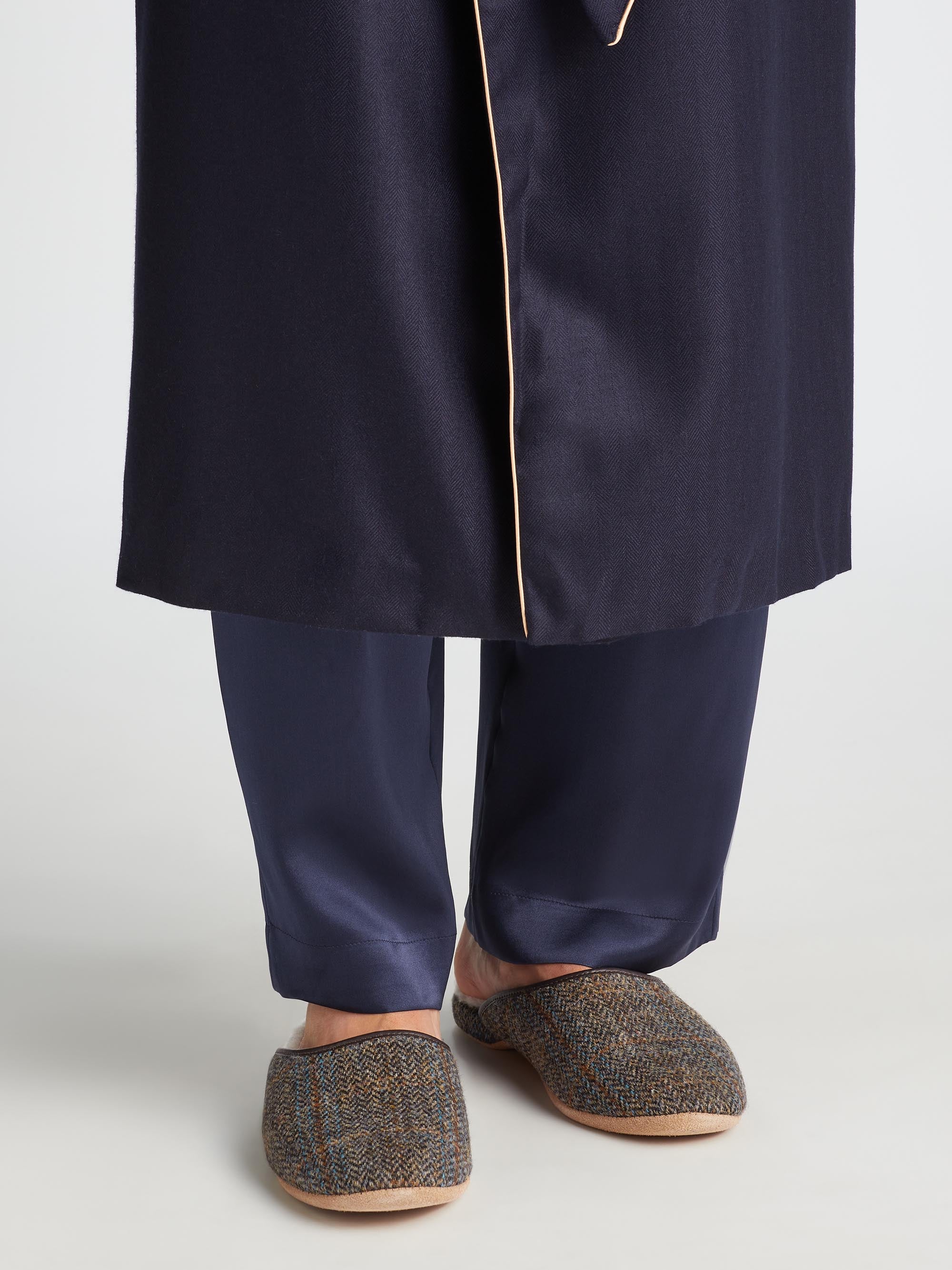 Men's Mule Slippers Douglas 2 Harris Tweed Sheepskin Beige - Image 5