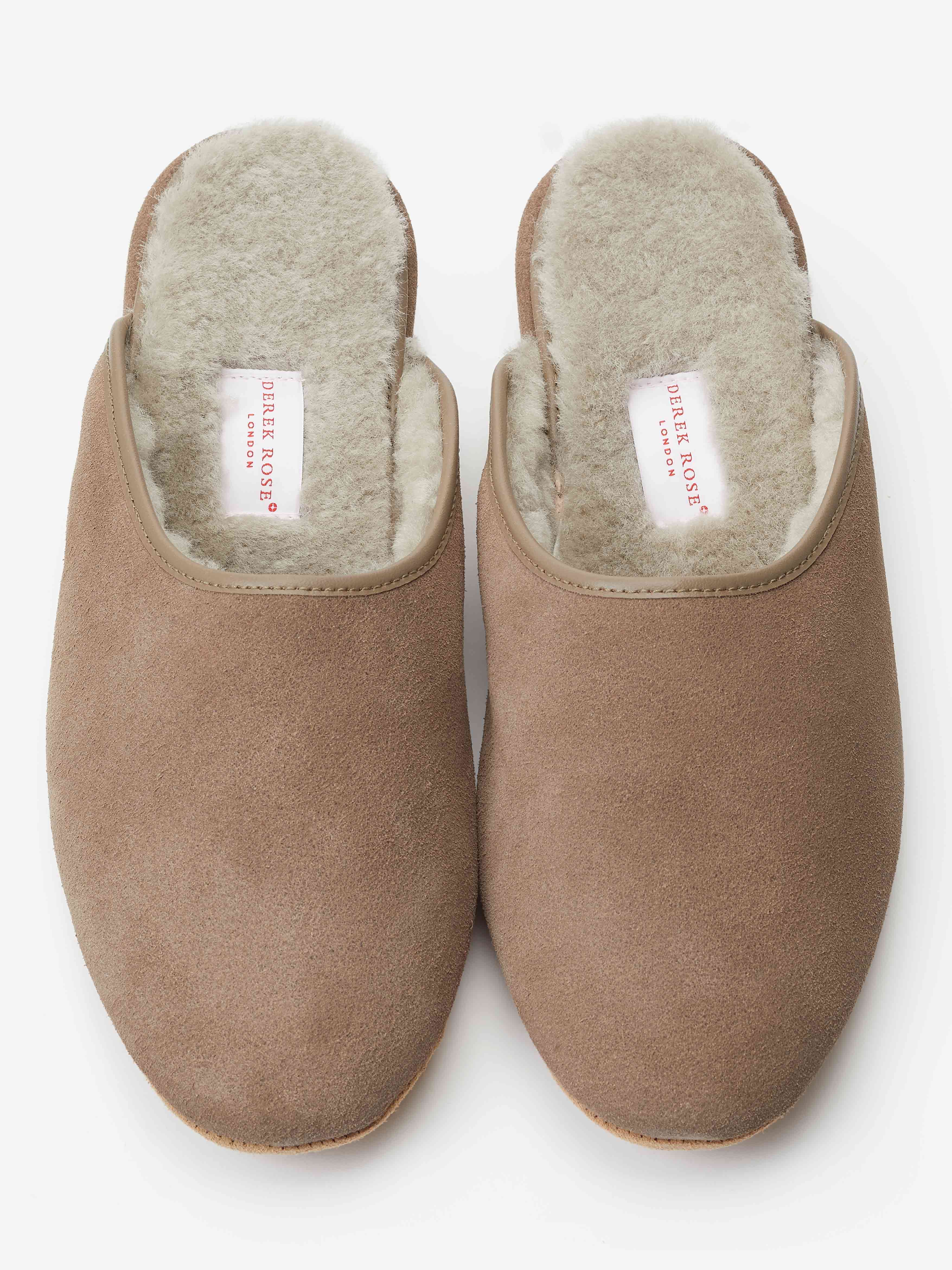 Men's Mule Slippers Douglas Suede Sheepskin Beige - Image 6