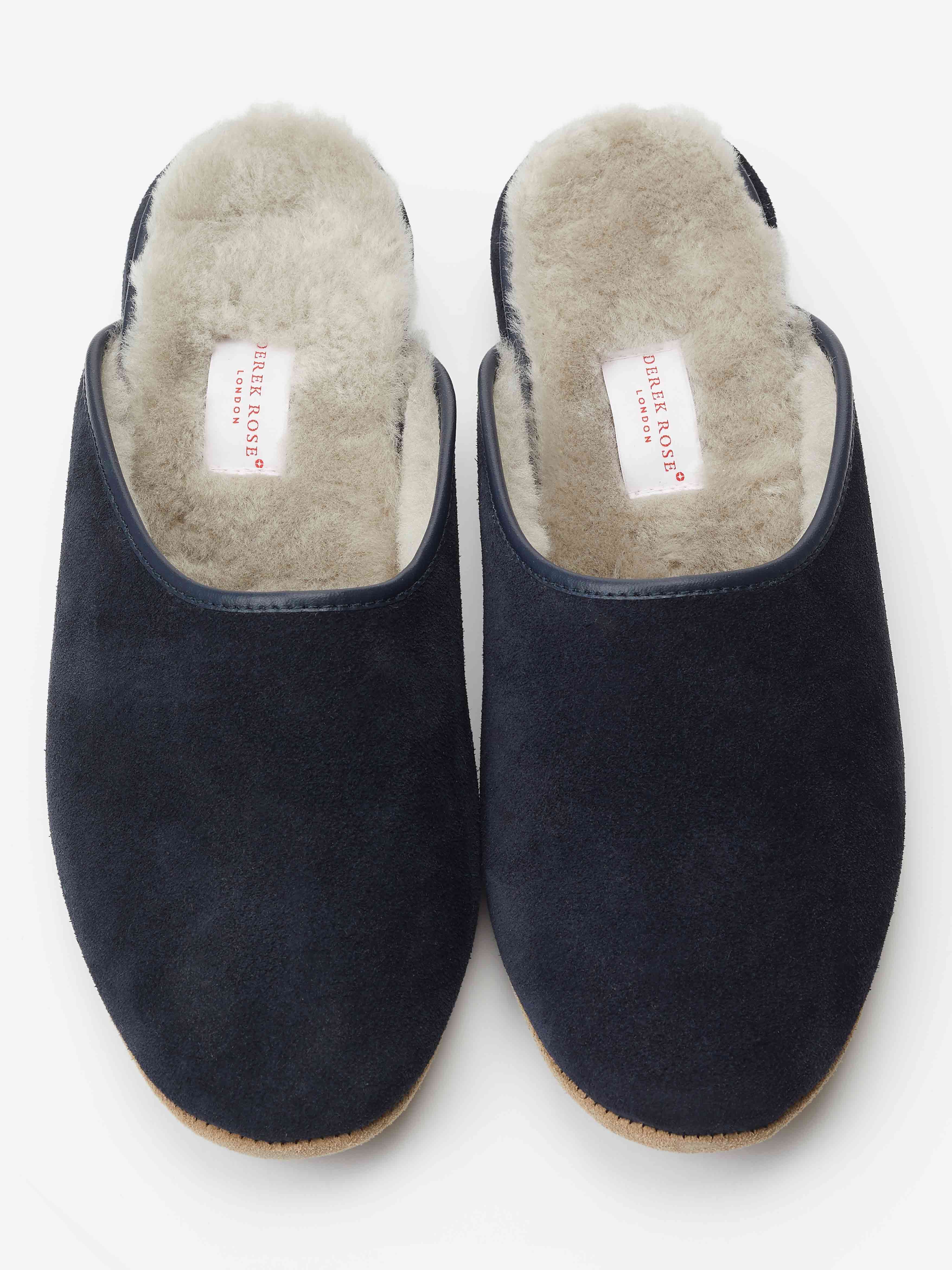 Men's Mule Slippers Douglas Suede Sheepskin Navy - Image 6