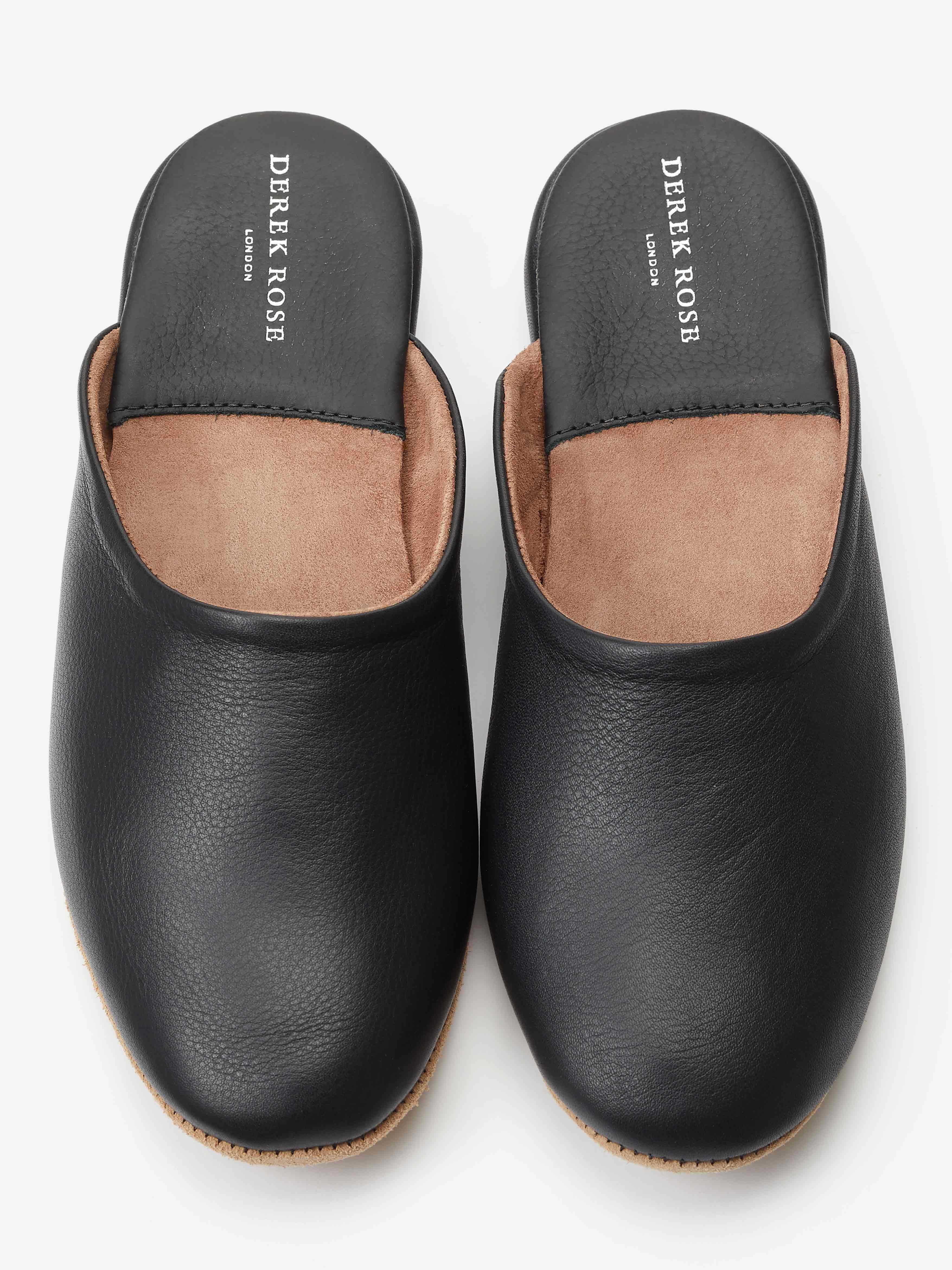 Men's Mule Slippers Morgan Calfskin Leather Black - Image 6