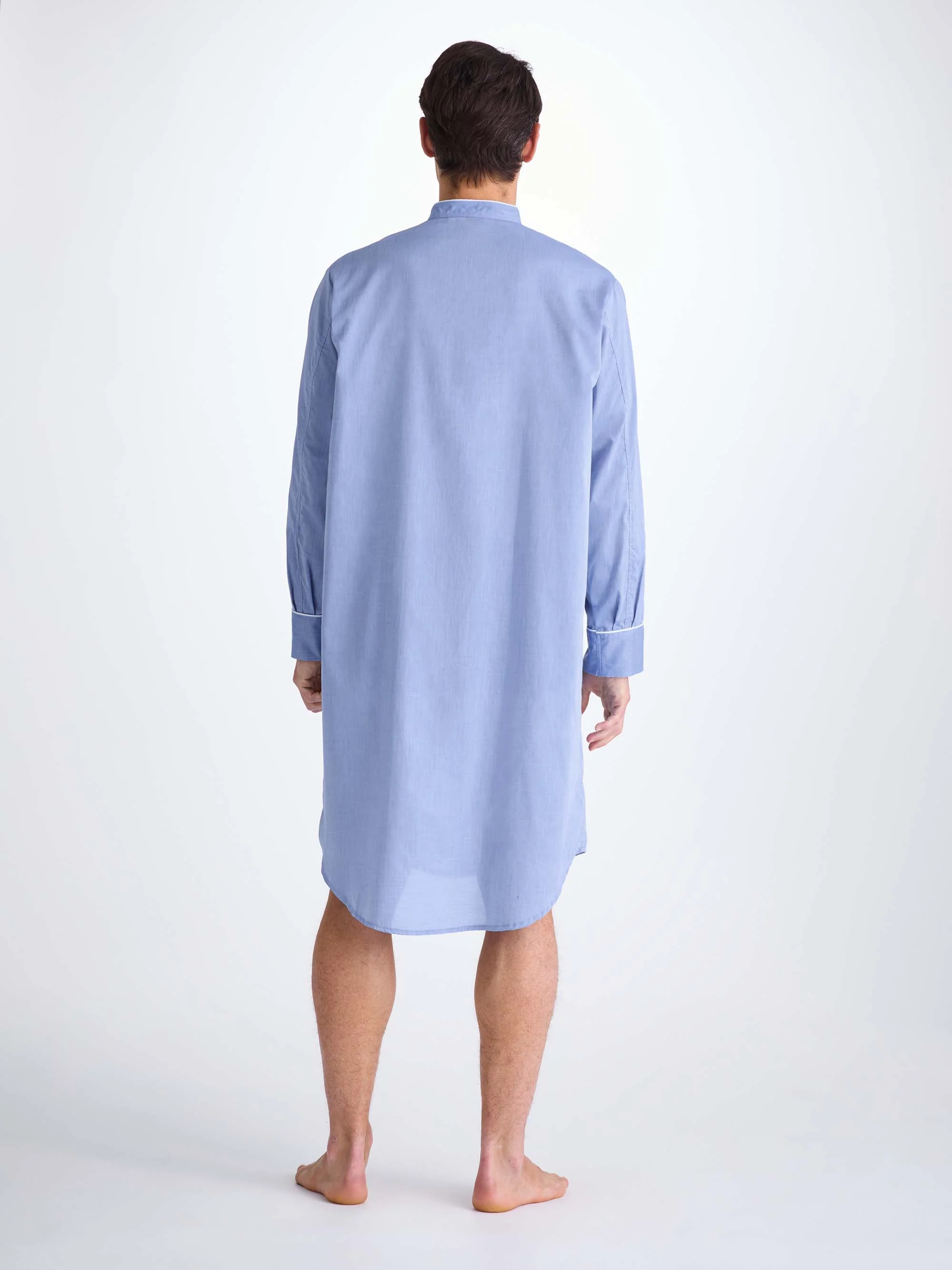 Men's Nightshirt Amalfi Cotton Batiste Blue  - Image 3