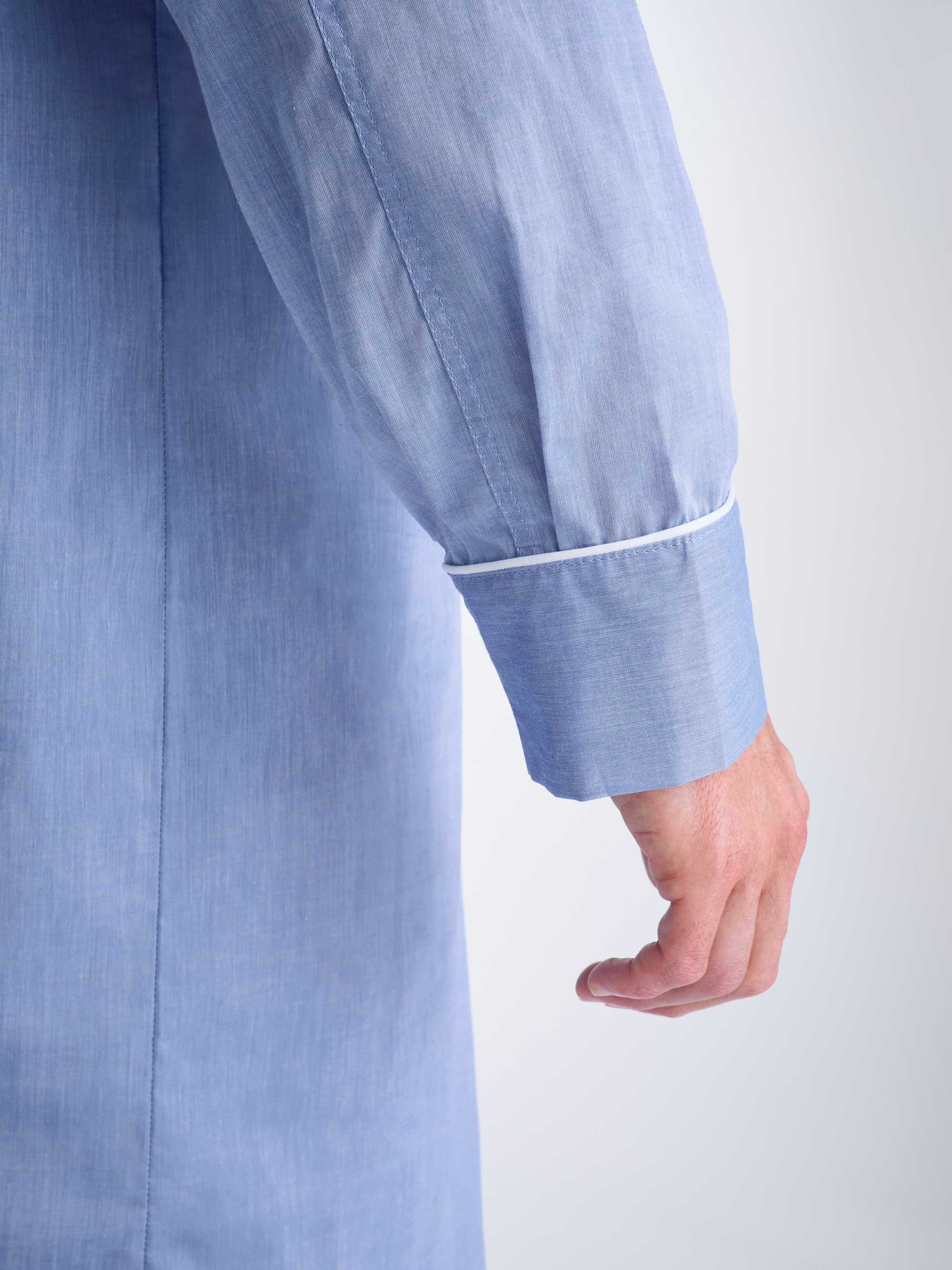 Men's Nightshirt Amalfi Cotton Batiste Blue  - Image 5