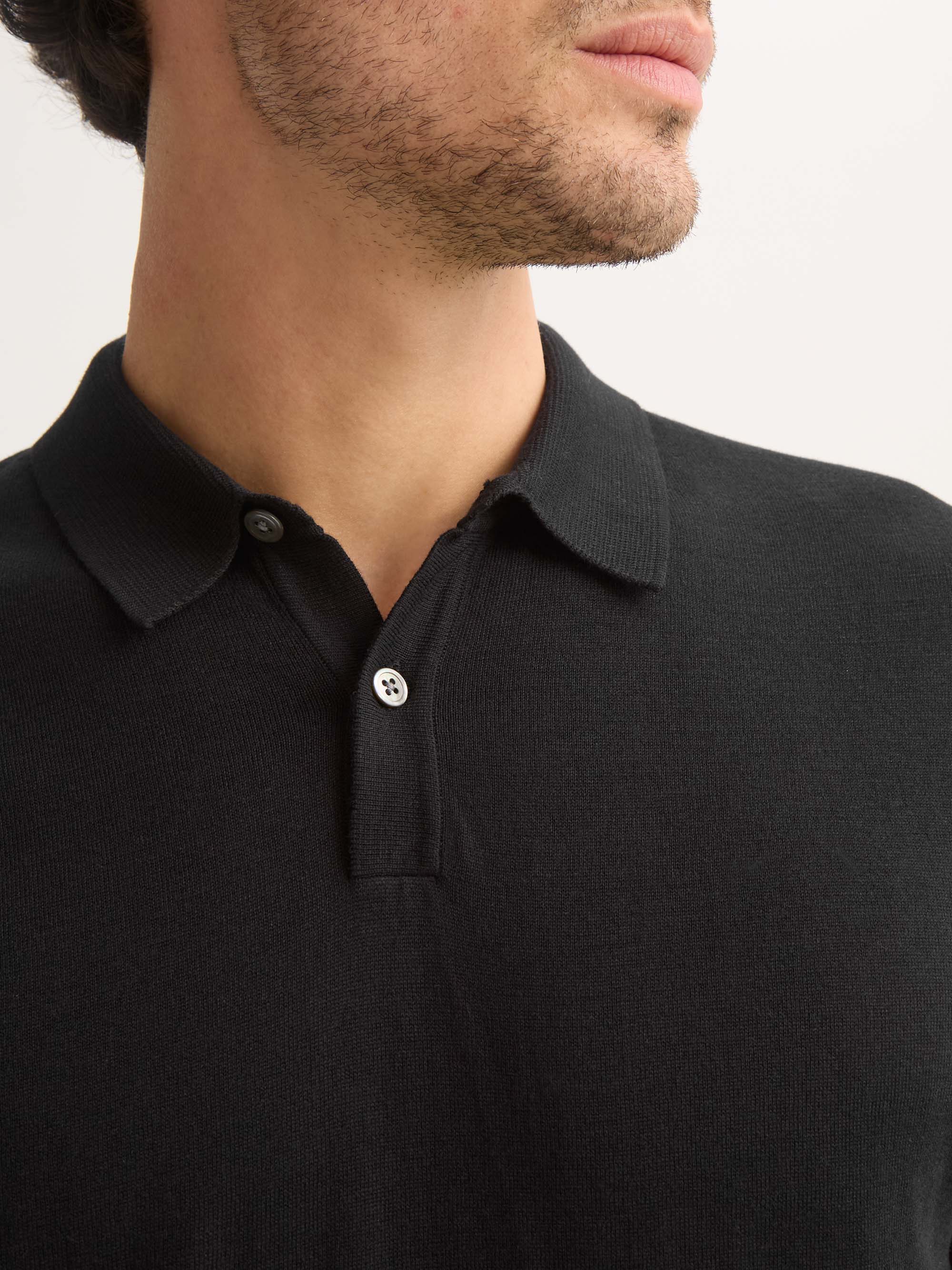 Men's Polo Shirt Jacob Sea Island Cotton Black - Image 4