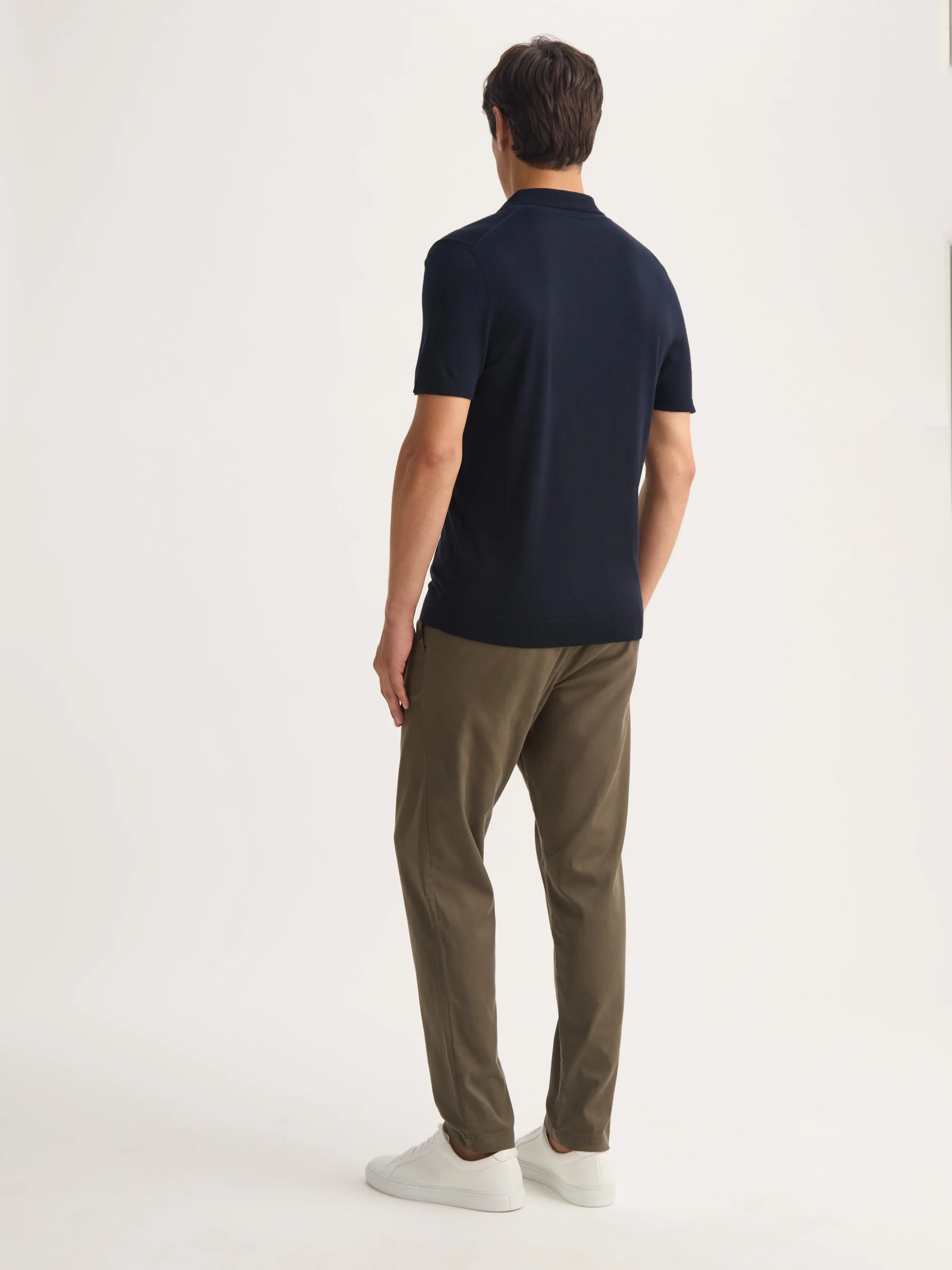 Men's Polo Shirt Orson Merino Wool Navy Blue - Image 3