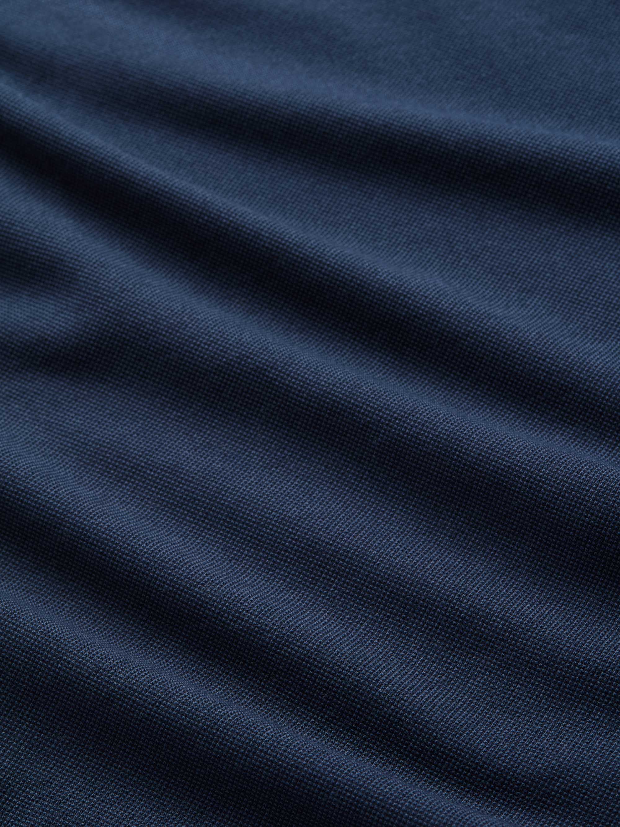 Men's Polo Shirt Ramsay Pique Cotton Lyocell Navy - Image 8
