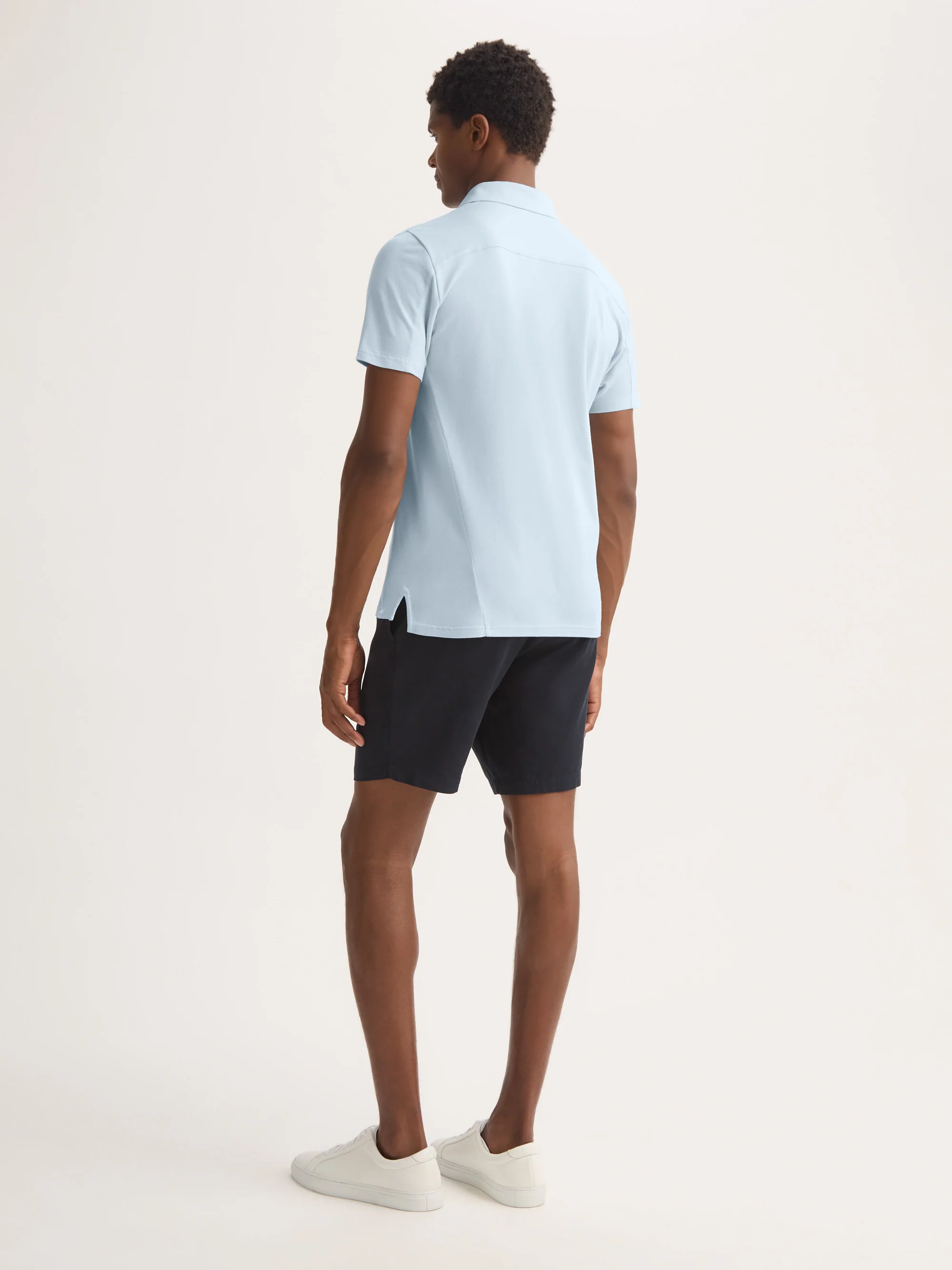 Men's Polo Shirt Ramsay Pique Cotton Lyocell Sky - Image 3