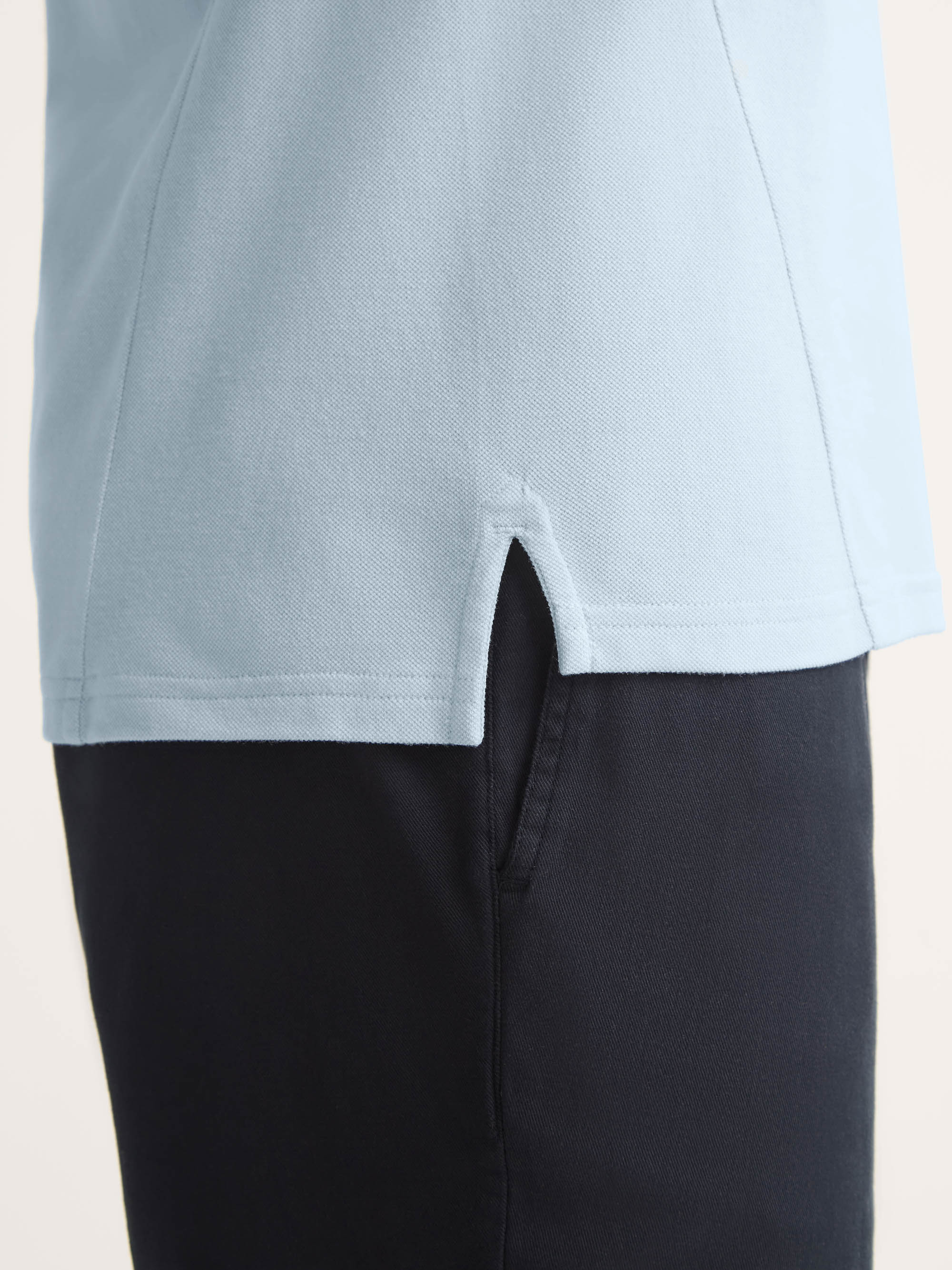 Men's Polo Shirt Ramsay Pique Cotton Lyocell Sky - Image 5