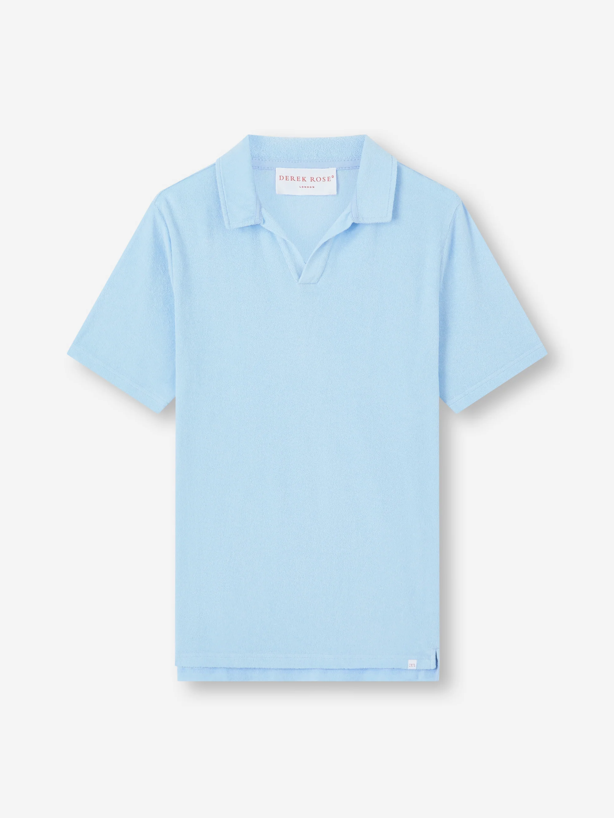 Men's Polo Shirt Teddy Cotton Towelling Light Blue - Image 6