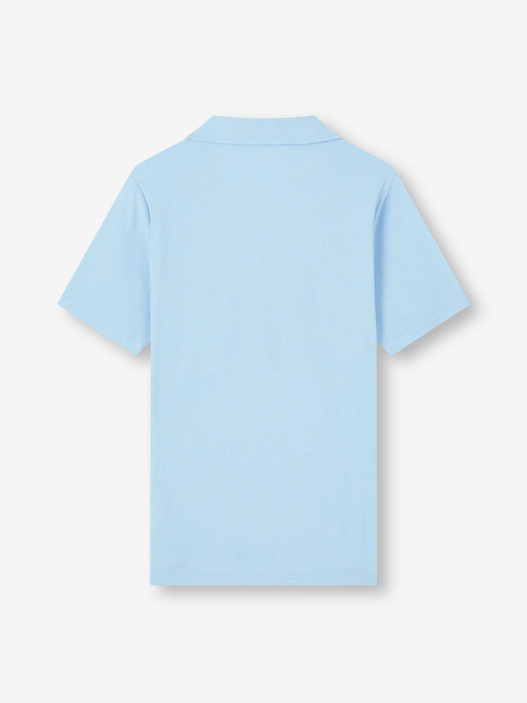 Men's Polo Shirt Teddy Cotton Towelling Light Blue - Image 7