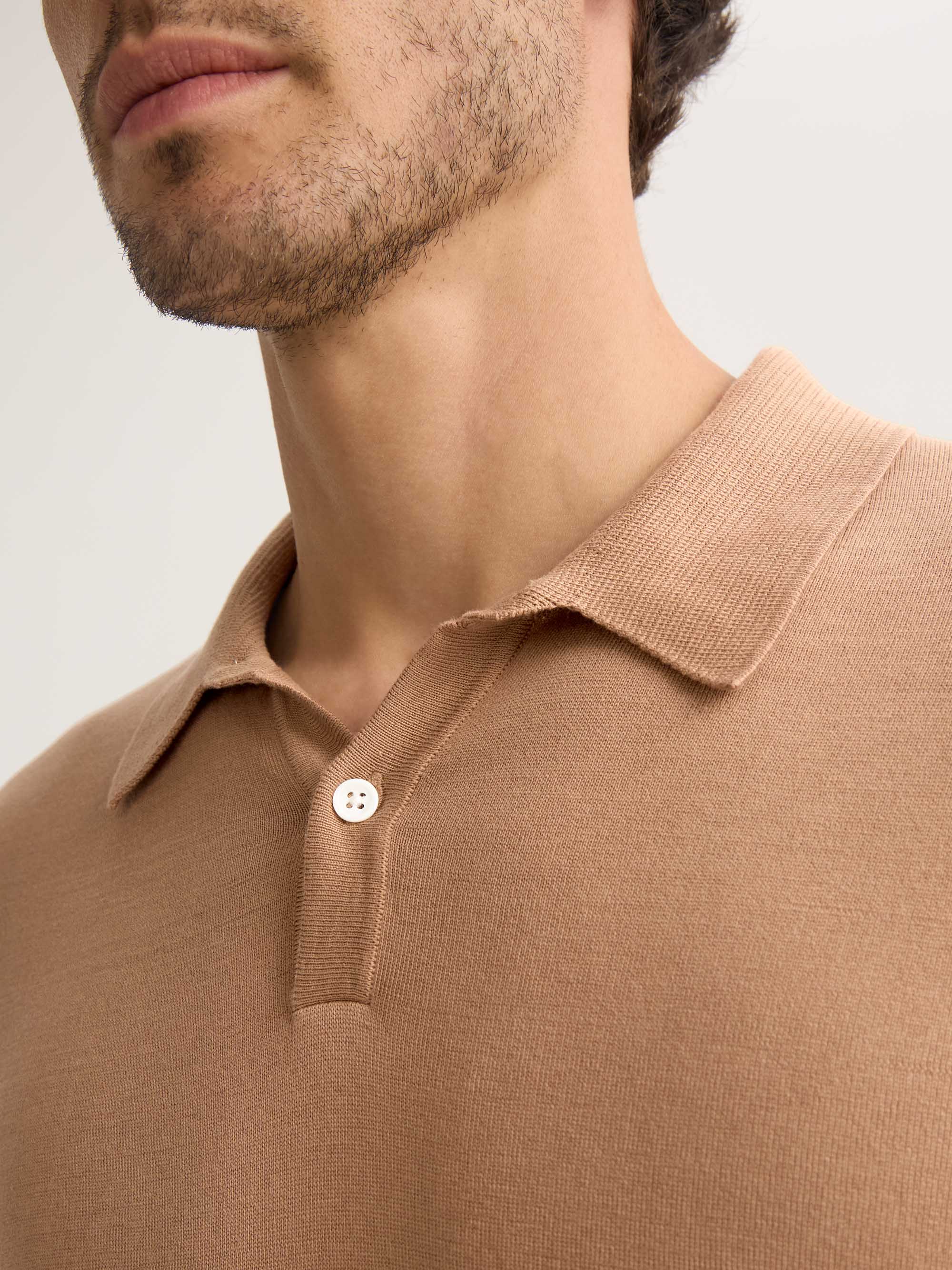Men's Polo Shirt Jacob Sea Island Cotton Camel - Image 4