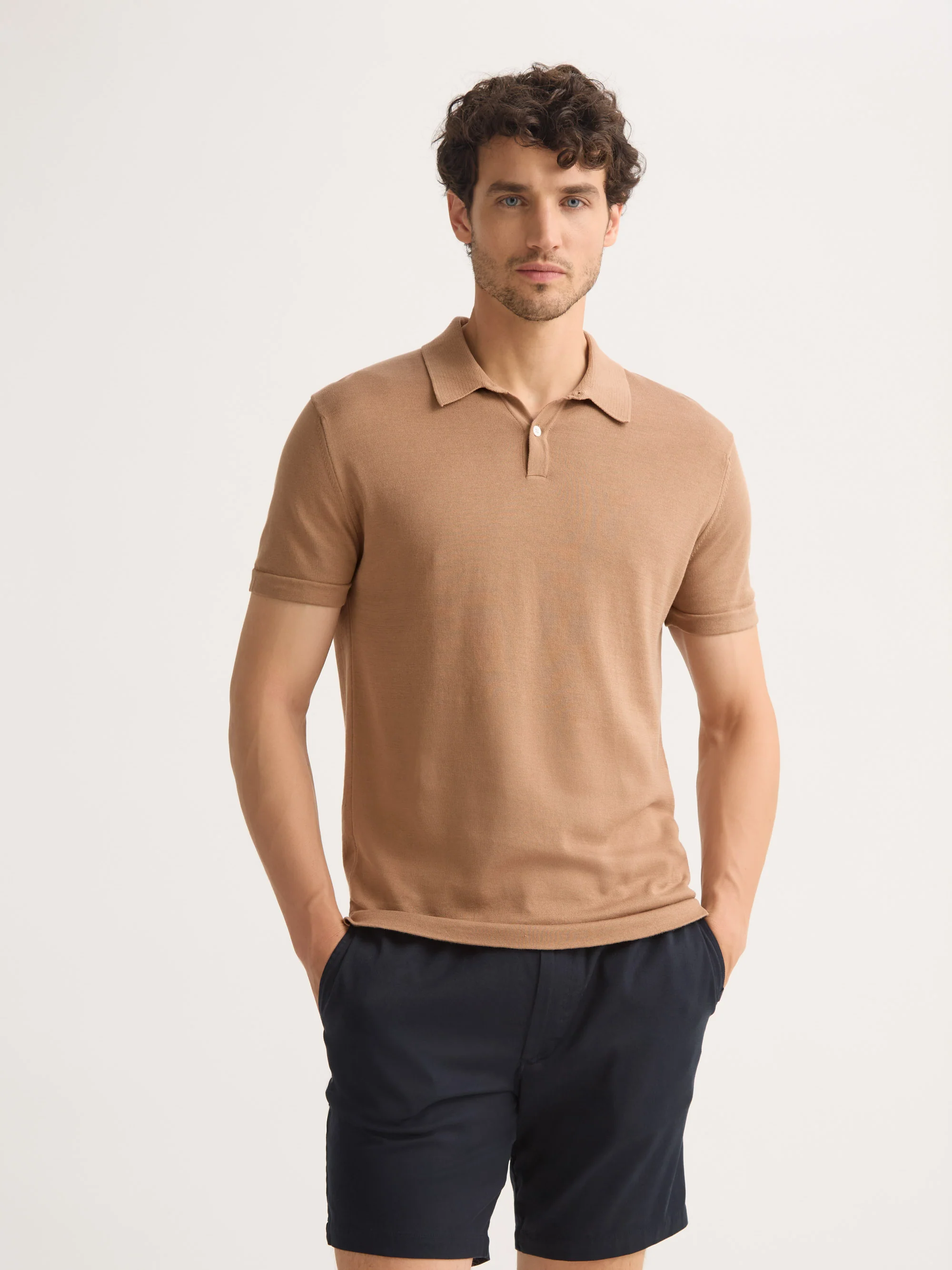 Men's Polo Shirt Jacob Sea Island Cotton Camel - Image 5