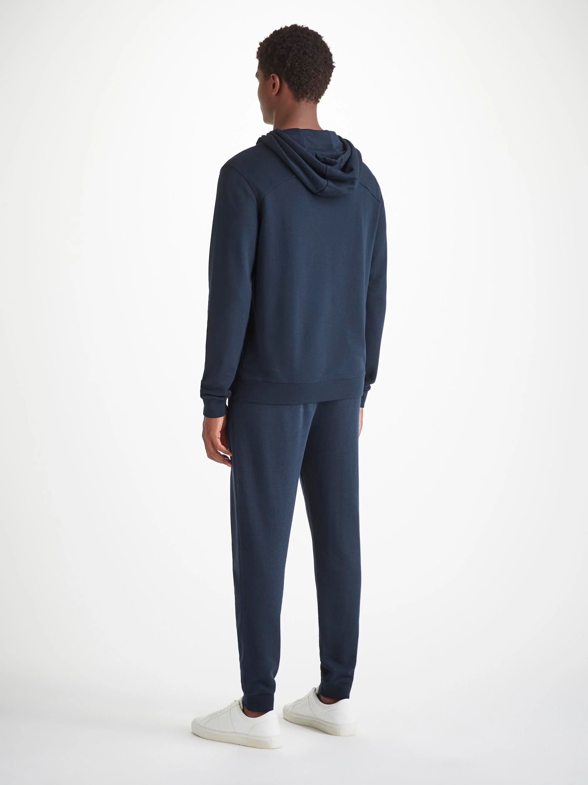 Men's Pullover Hoodie and Sweatpants Quinn Cotton Modal Navy - Image 2