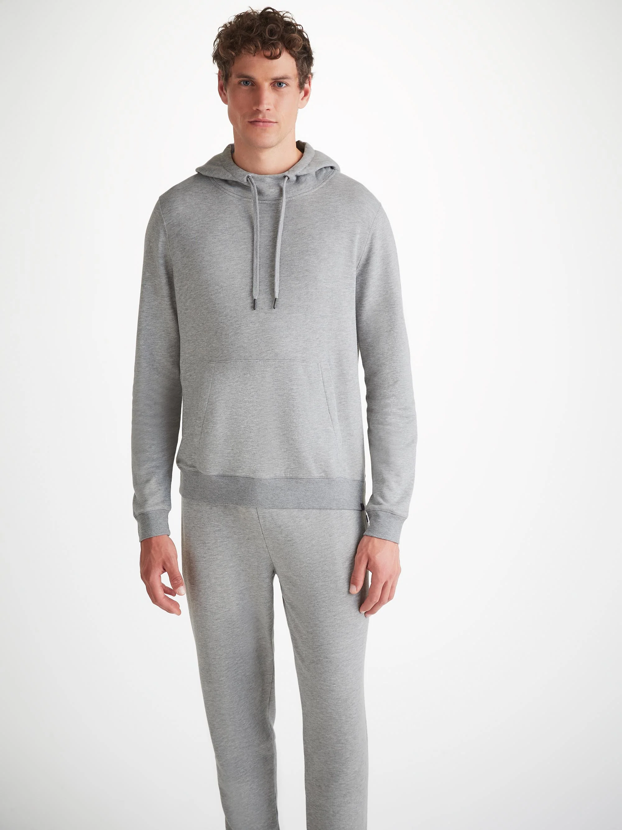 Men's Pullover Hoodie and Sweatpants Quinn Micro Modal Silver - Image 3