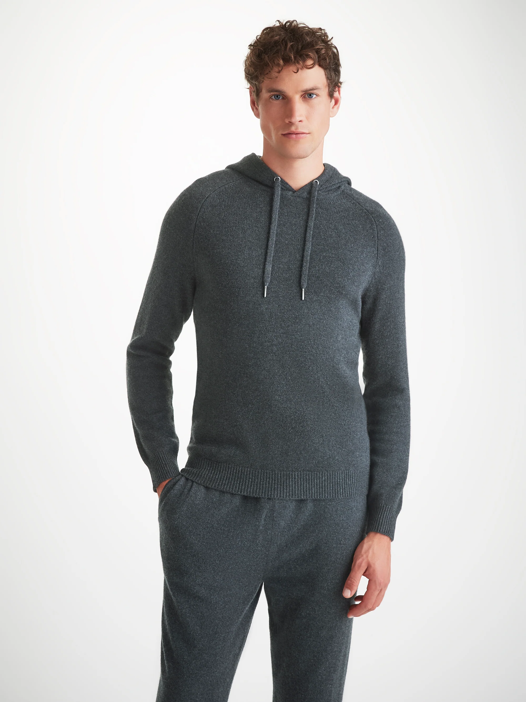 Men's Pullover Hoodie and Track Pants Cashmere Charcoal Set - Image 3
