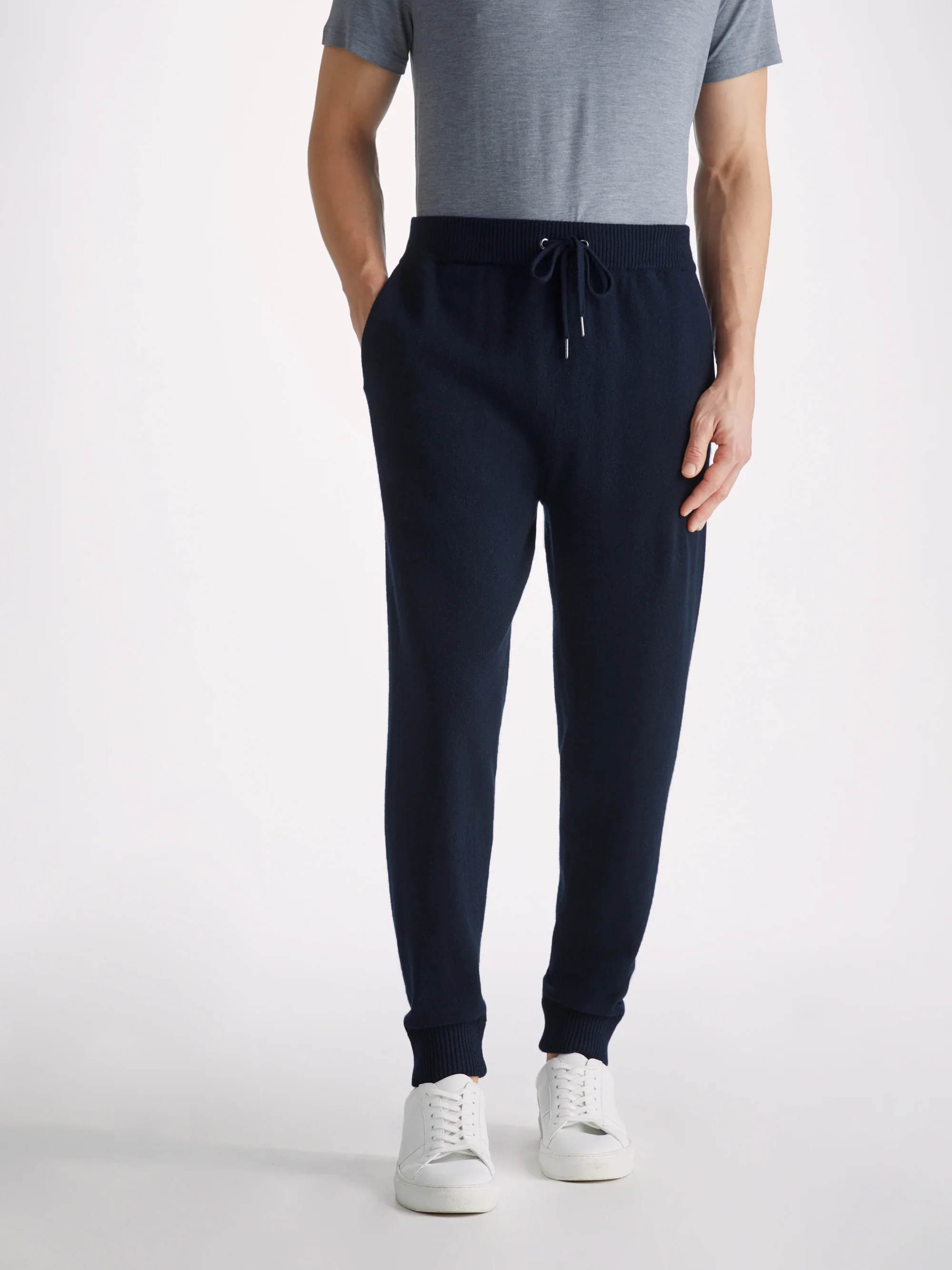 Men's Pullover Hoodie and Track Pants Cashmere Navy Set - Image 4