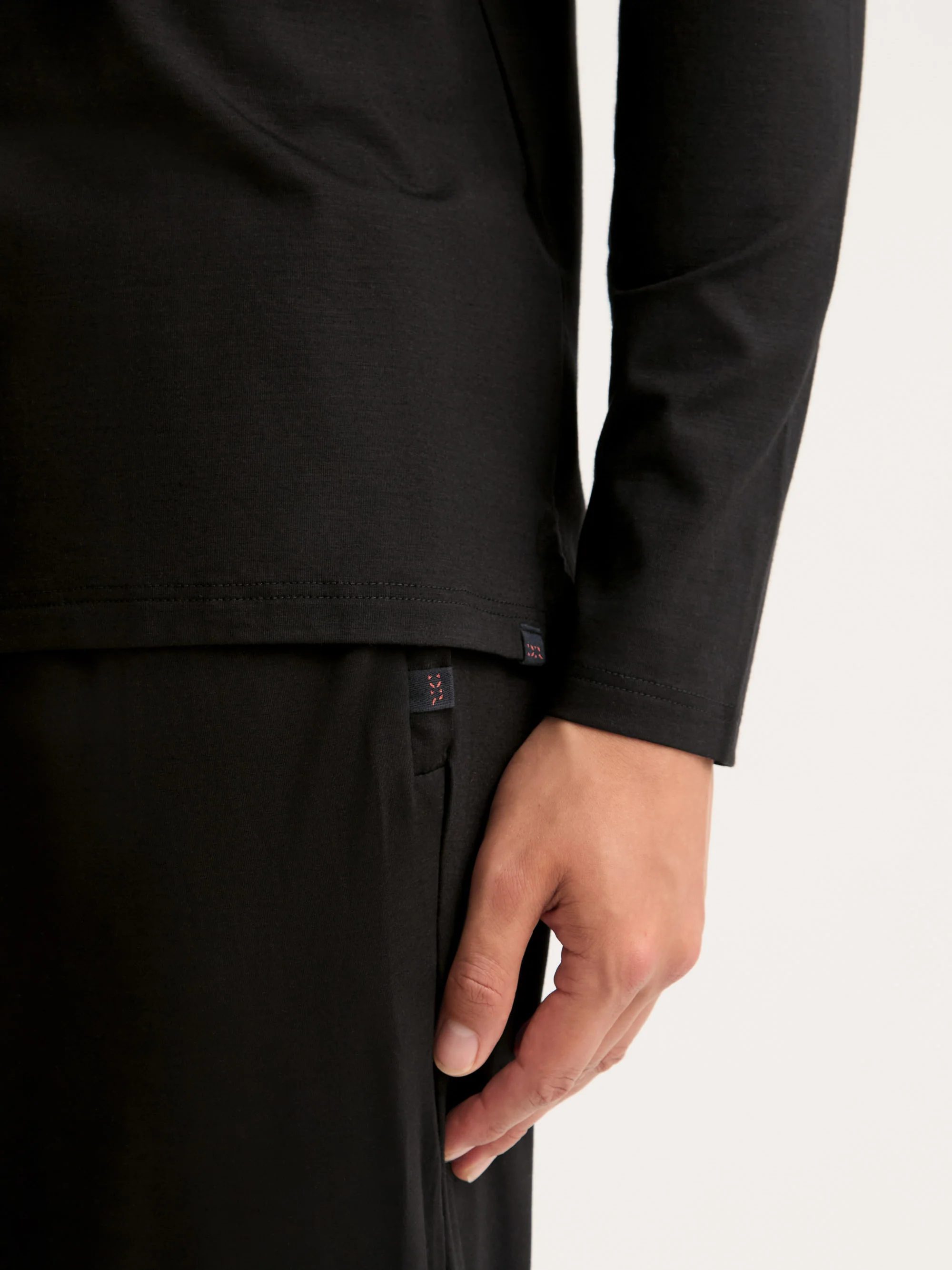 Men's Pullover Hoodie Basel Micro Modal Stretch Black - Image 6