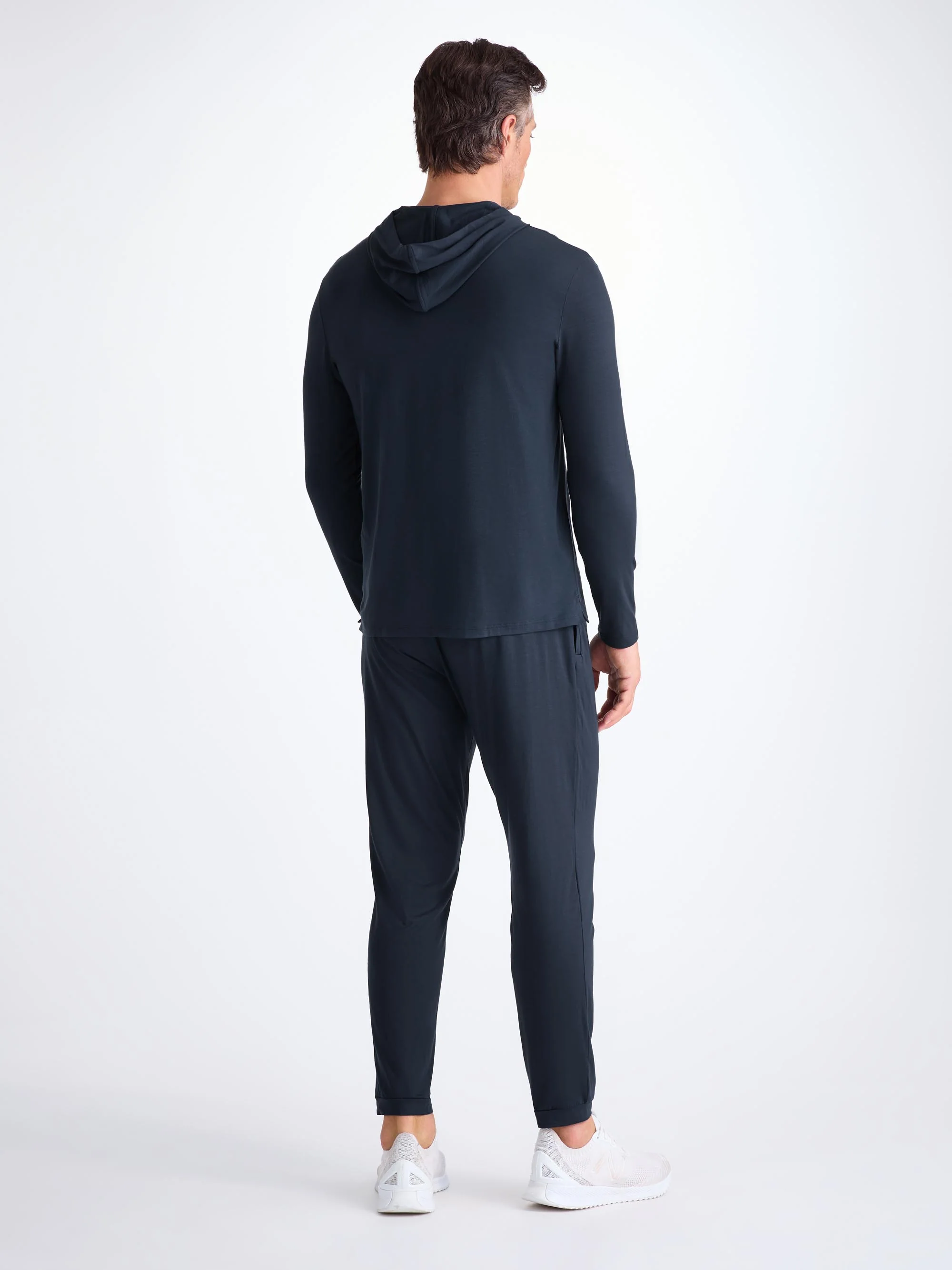 Men's Pullover Hoodie Basel Micro Modal Stretch Navy - Image 3