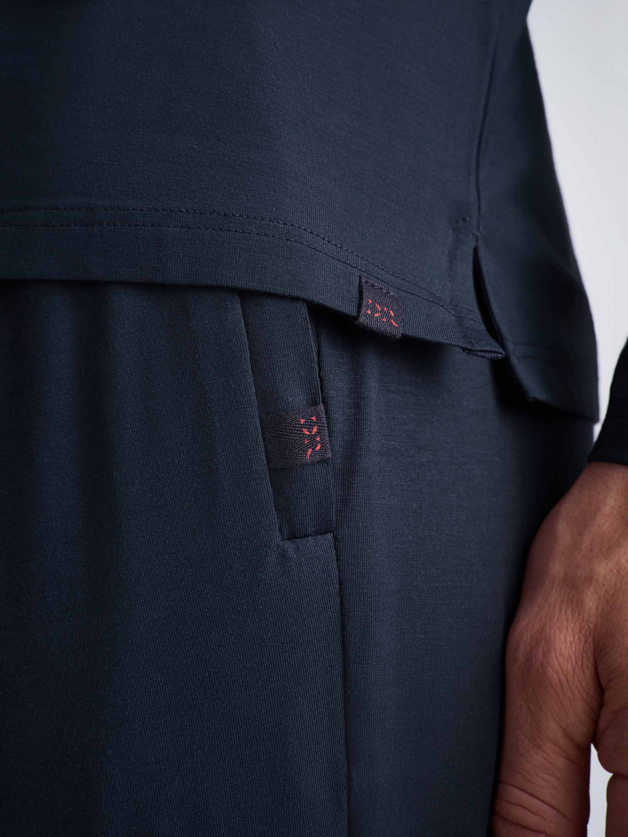Men's Pullover Hoodie Basel Micro Modal Stretch Navy - Image 6