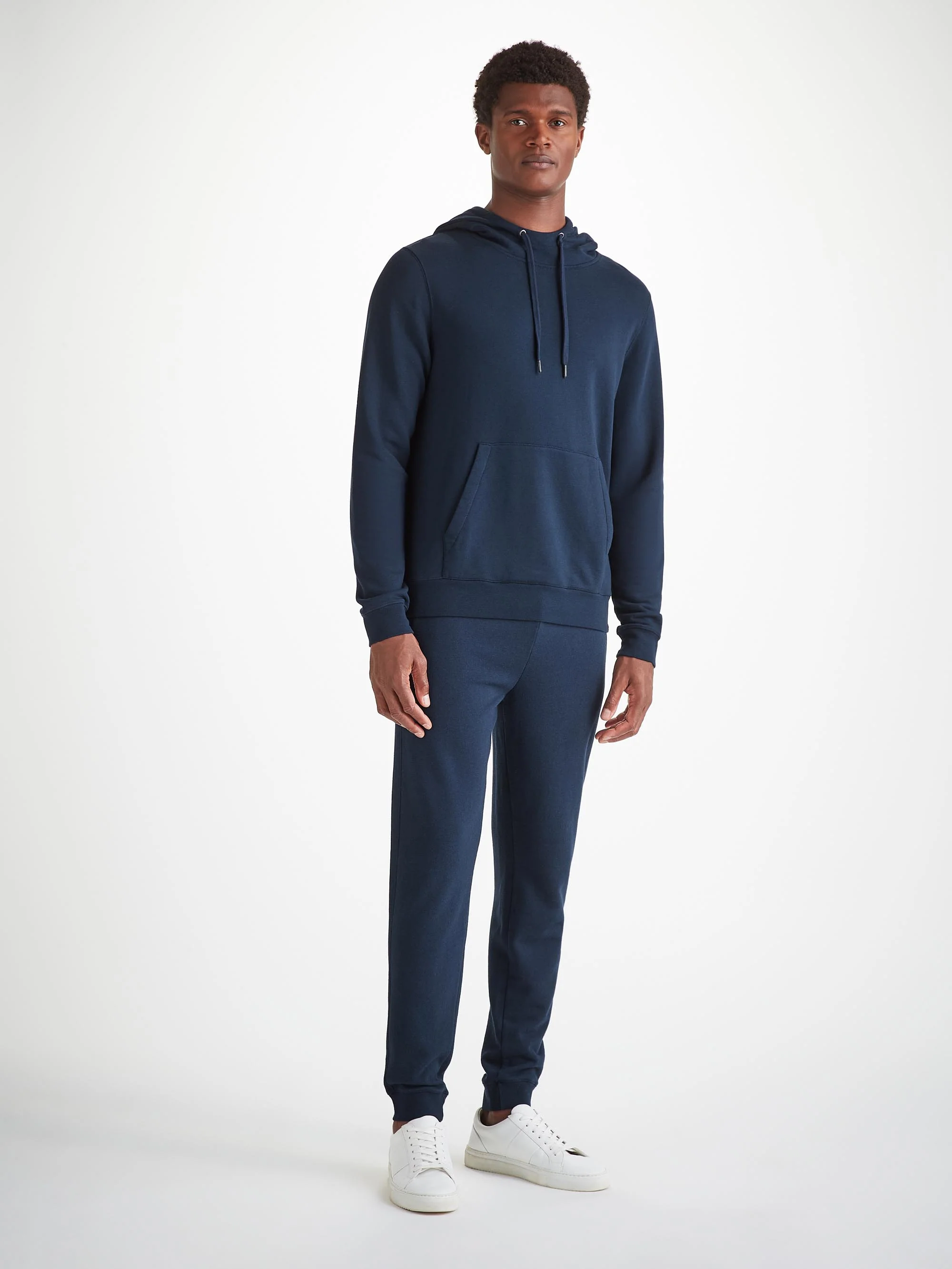 Men's Pullover Hoodie Quinn Cotton Modal Navy - Image 3