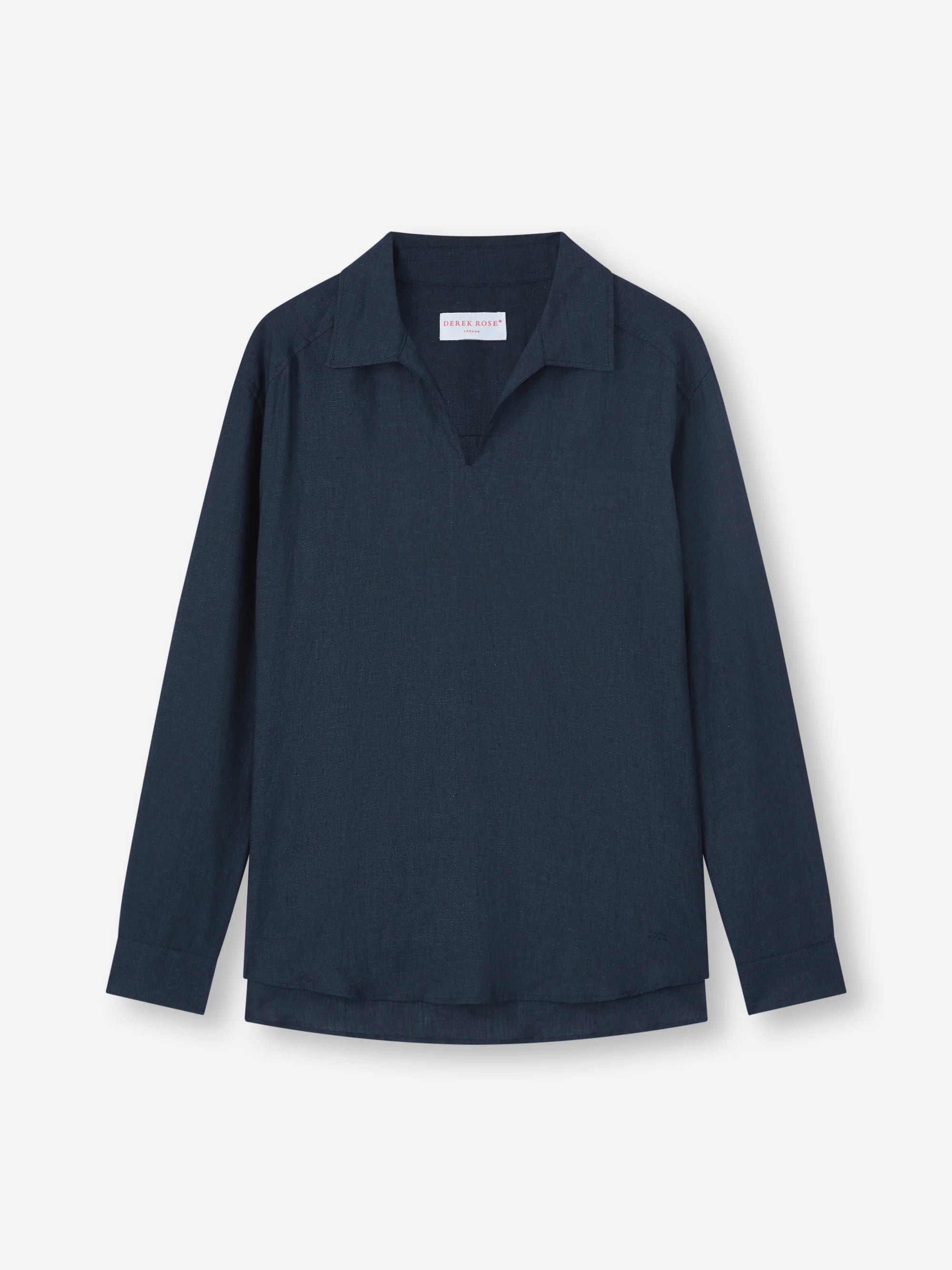 Men's Pullover Shirt Monaco Linen Navy Blue - Image 5