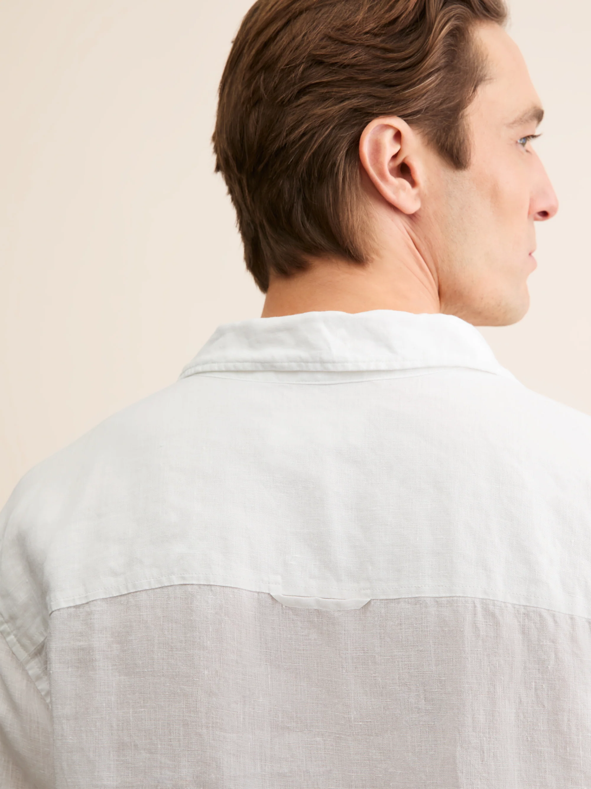Men's Pullover Shirt Monaco Linen White - Image 7