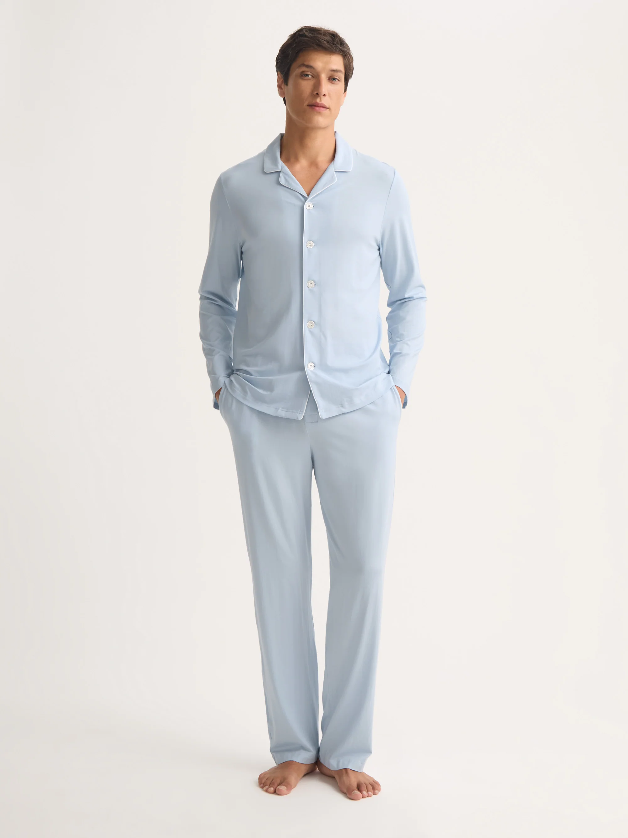 Men's Pyjamas Basel Micro Modal Stretch Light Blue - Image 2