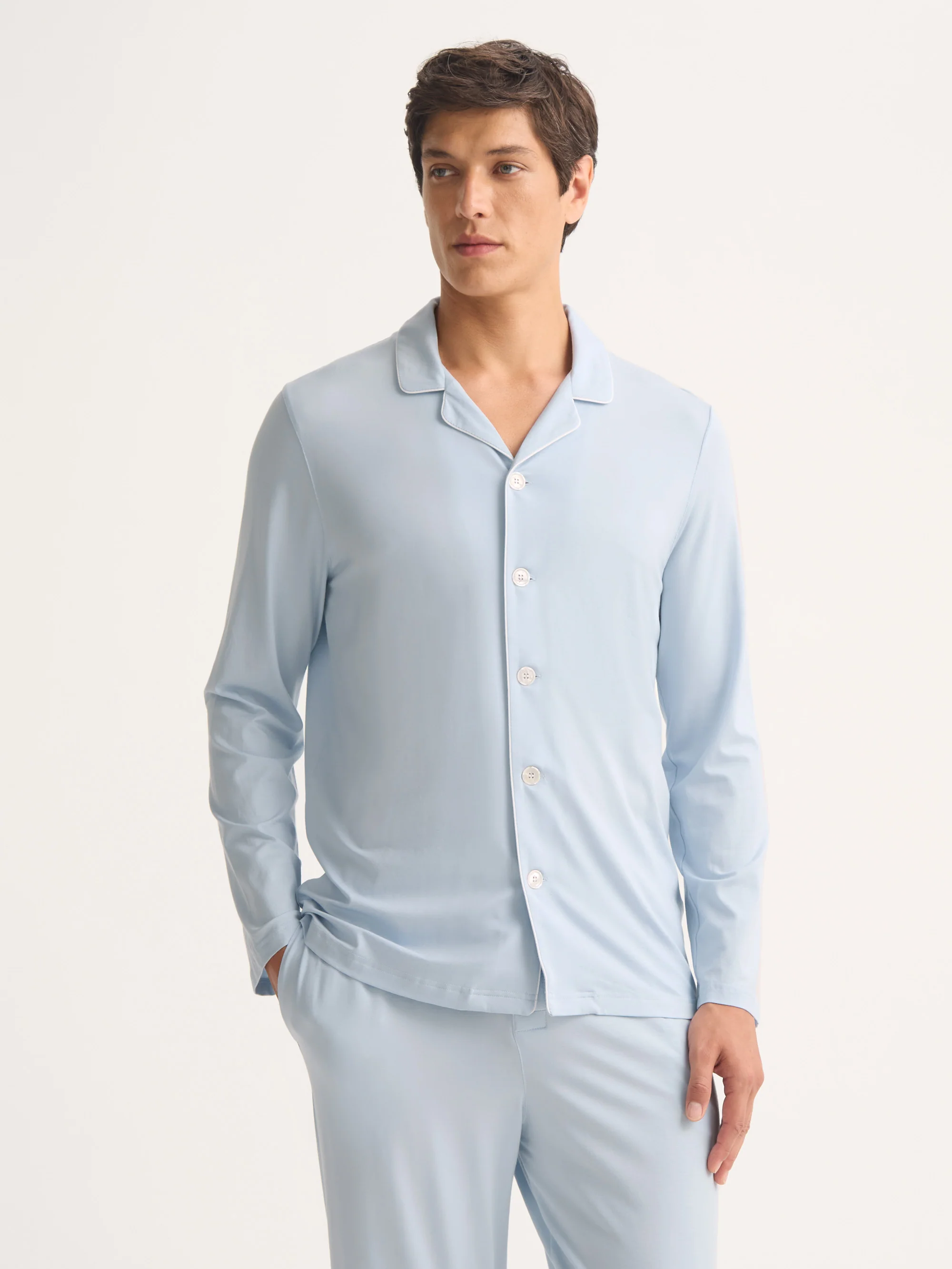 Men's Pyjamas Basel Micro Modal Stretch Light Blue - Image 4