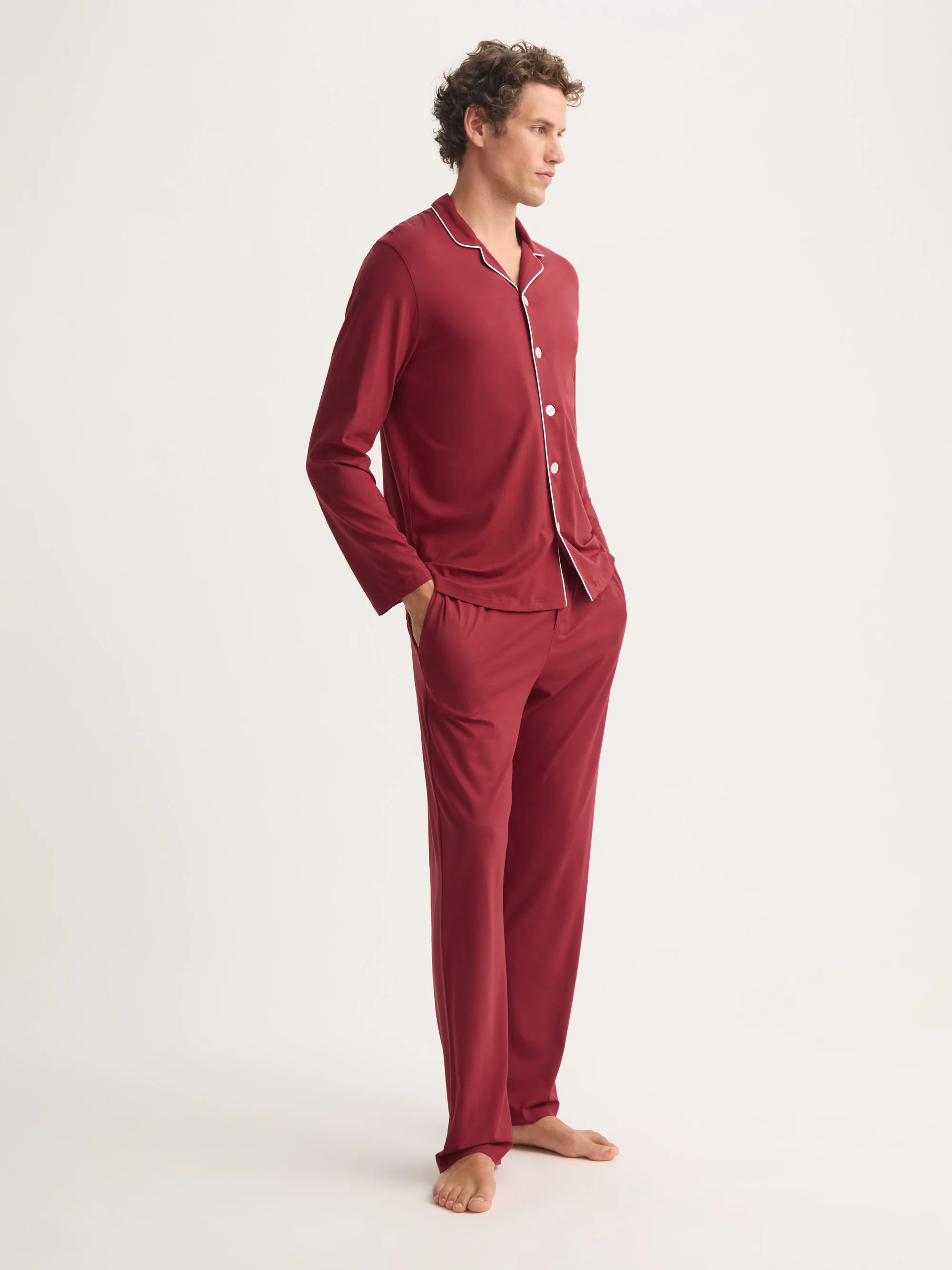 Men's Pyjamas Basel Micro Modal Stretch Rustic Red - Image 2
