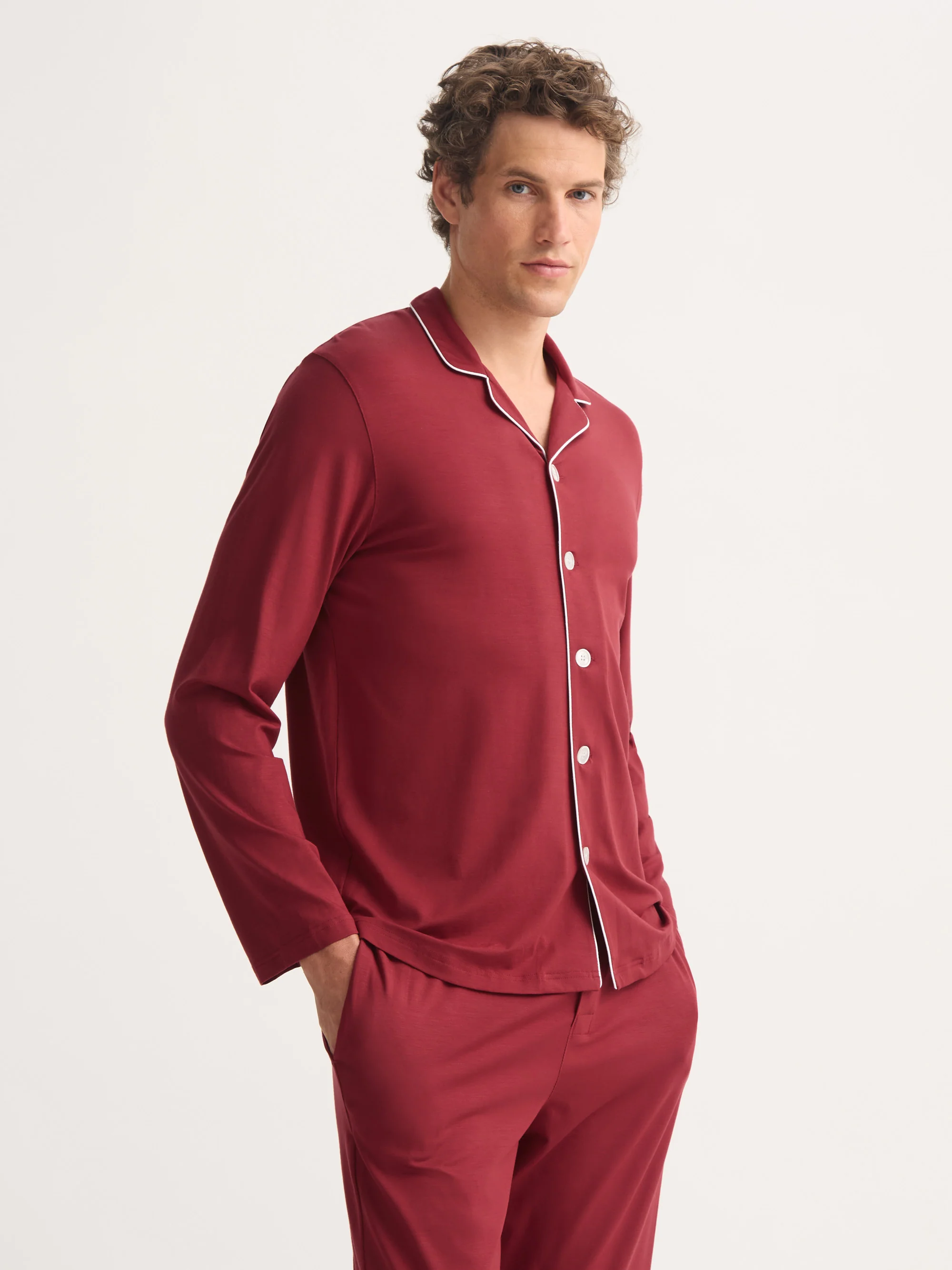 Men's Pyjamas Basel Micro Modal Stretch Rustic Red - Image 4