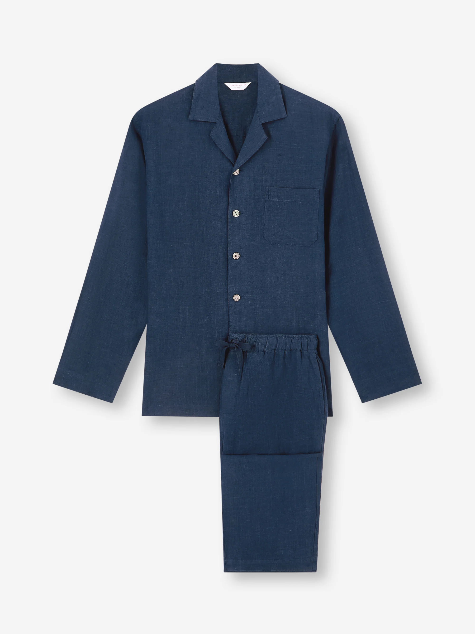 Men's Pyjamas Sicily Linen Navy - Image 5