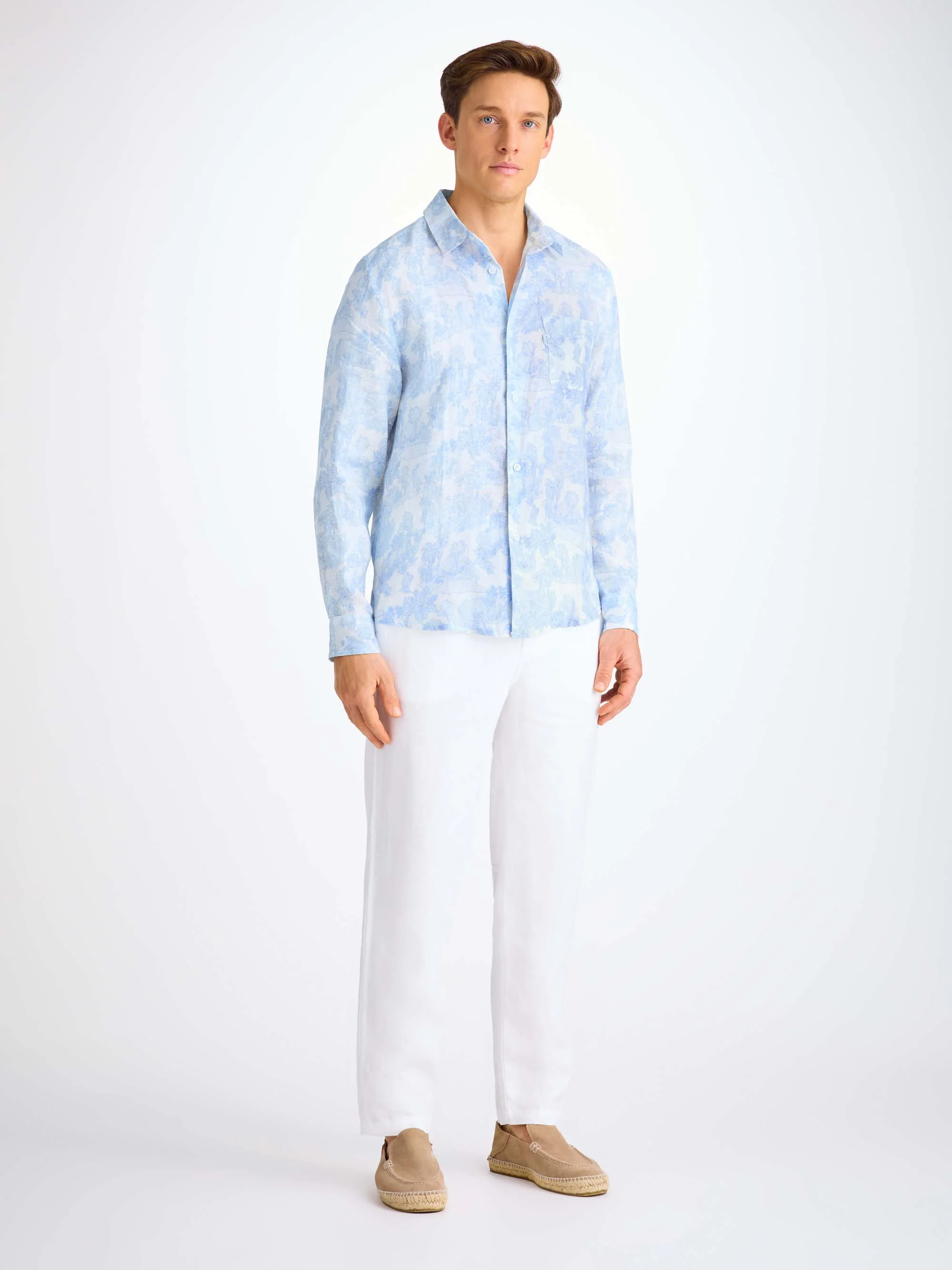 Men's Shirt Milan 26 Linen White - Image 3